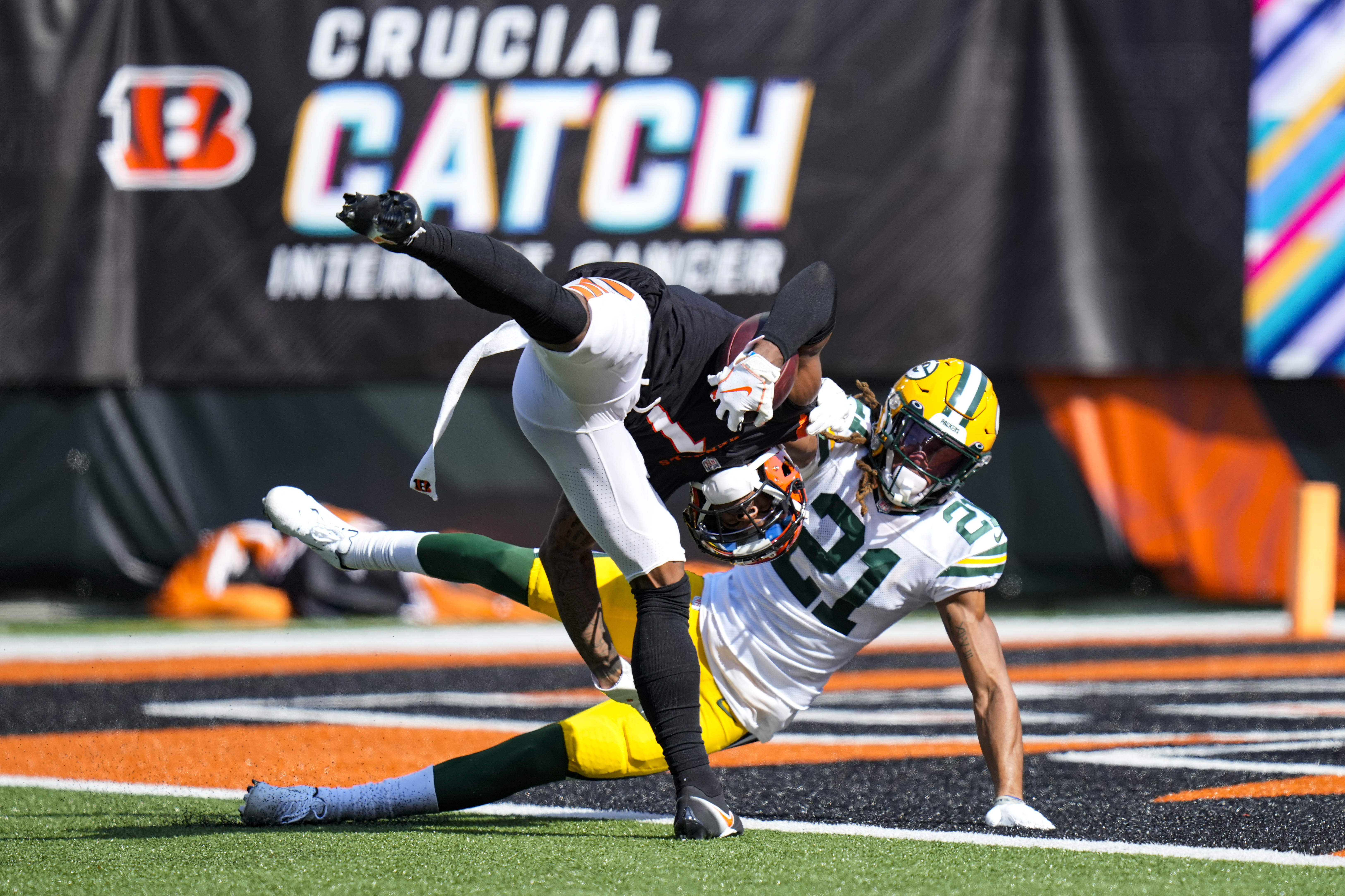 After 3 misses, Crosby kicks OT winner; Packers top Bengals