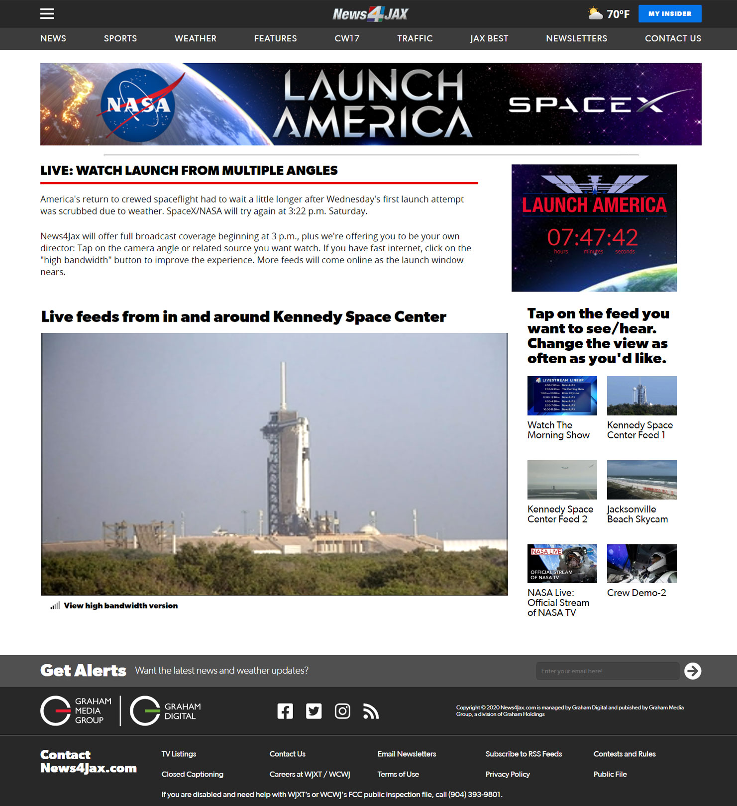 Launch America Live page
