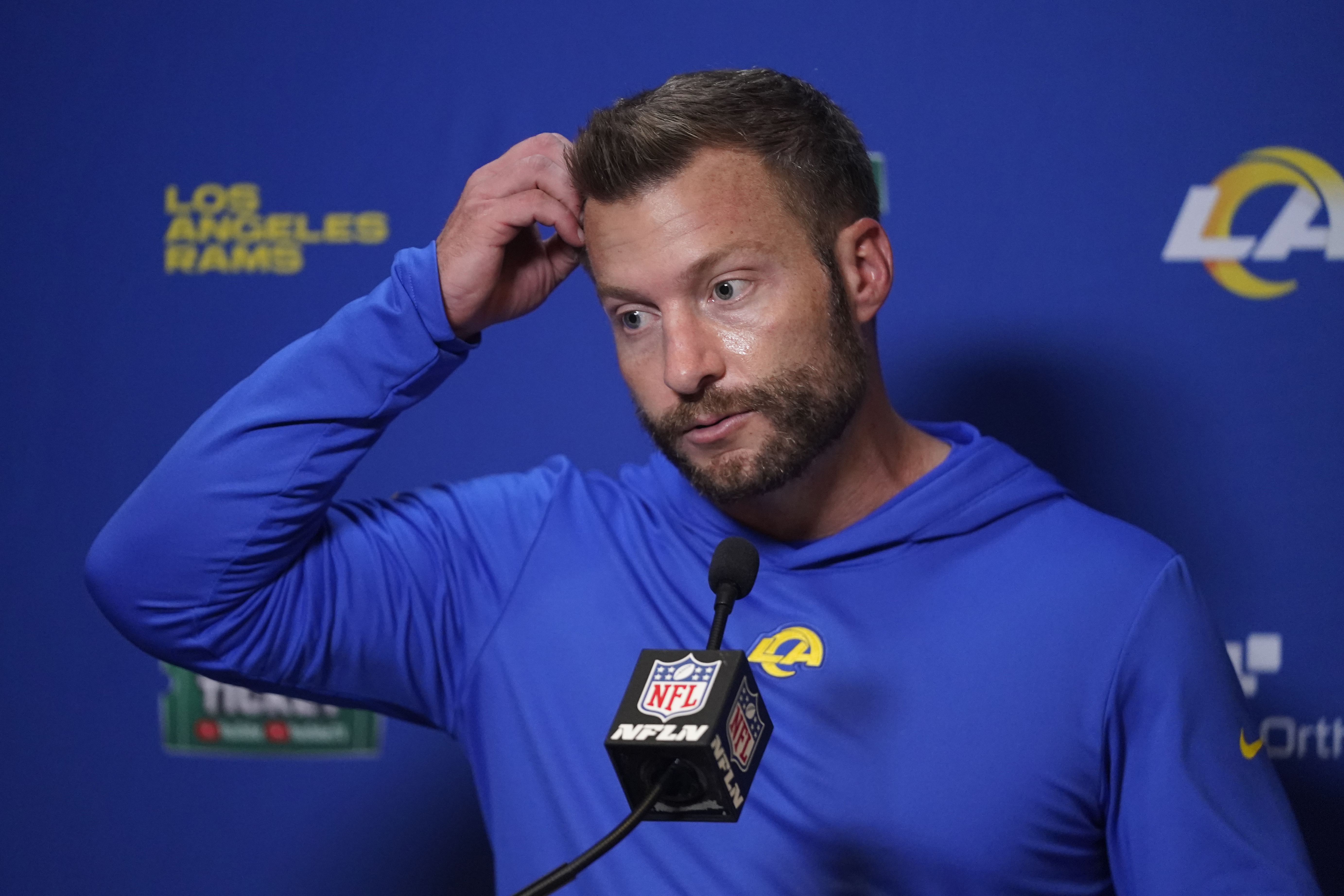 Los Angeles Rams Coach Sean McVay 'Proud' of O-Line Amidst