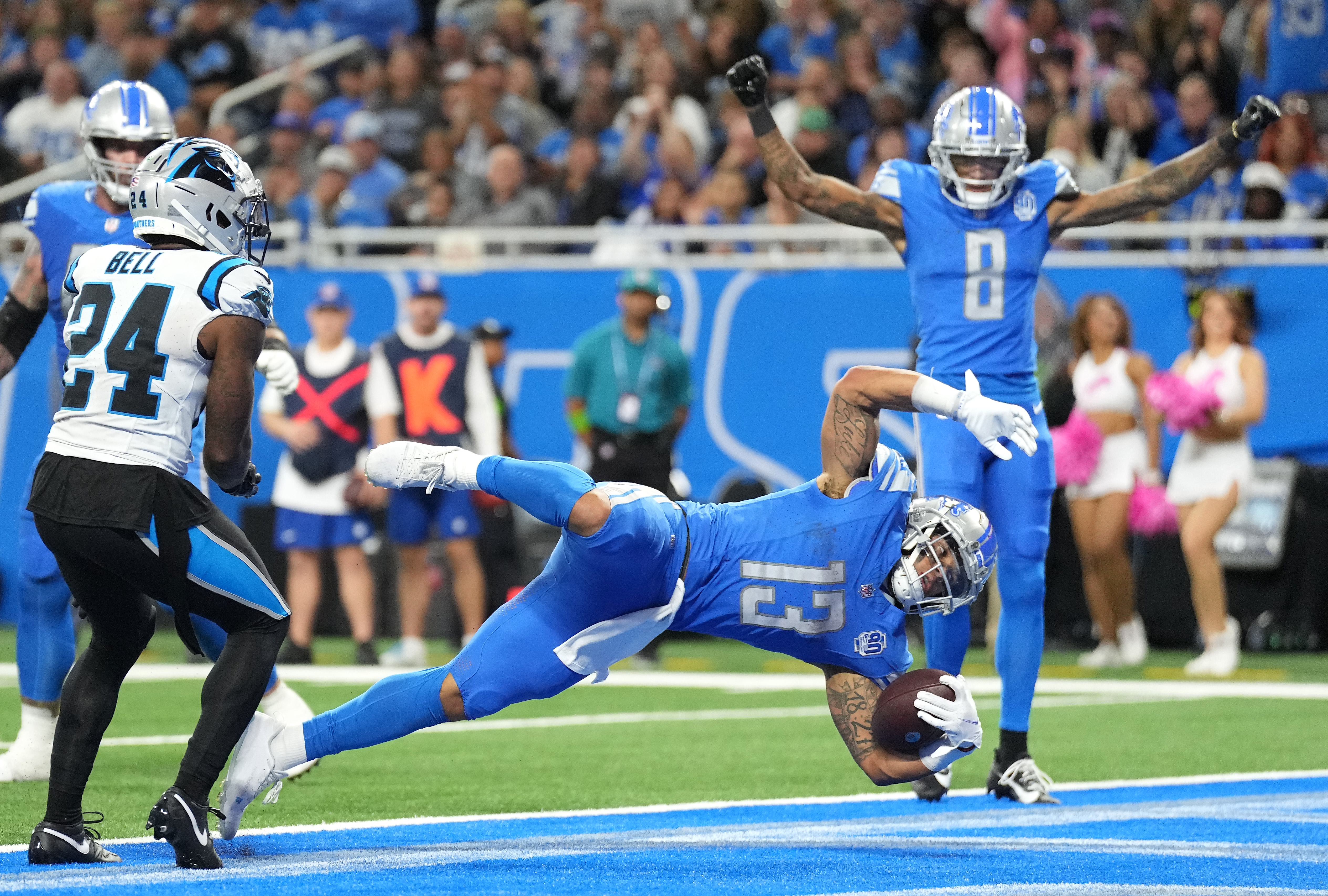 Jared Goff throws 3 TD passes, runs for score as Lions beat winless  Panthers, Sports