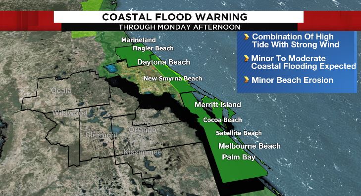 Volusia County Flood Map Flagler, Brevard And Volusia Counties Under Coastal Flood Warnings Due To  Nor'easter