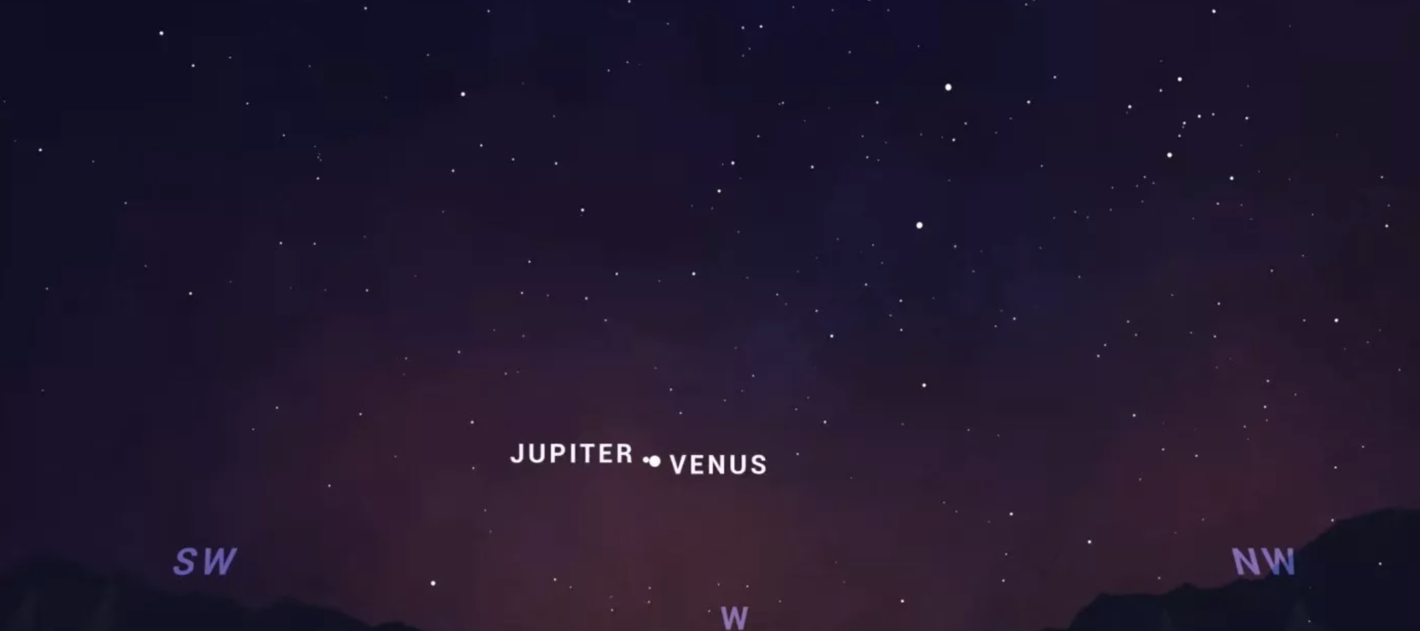 venus in the night sky