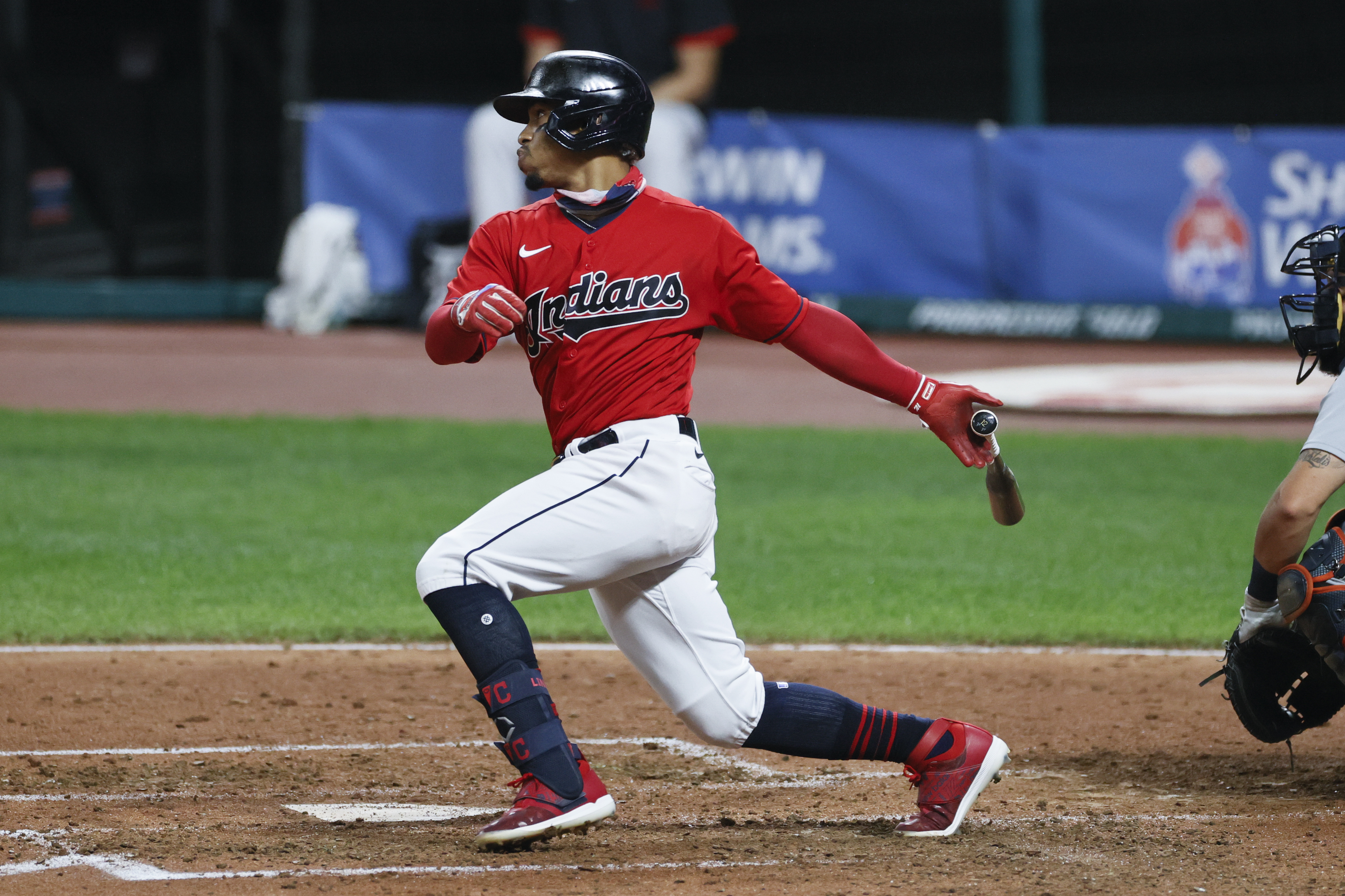 Cleveland Indians Francisco Lindor during batting practice before