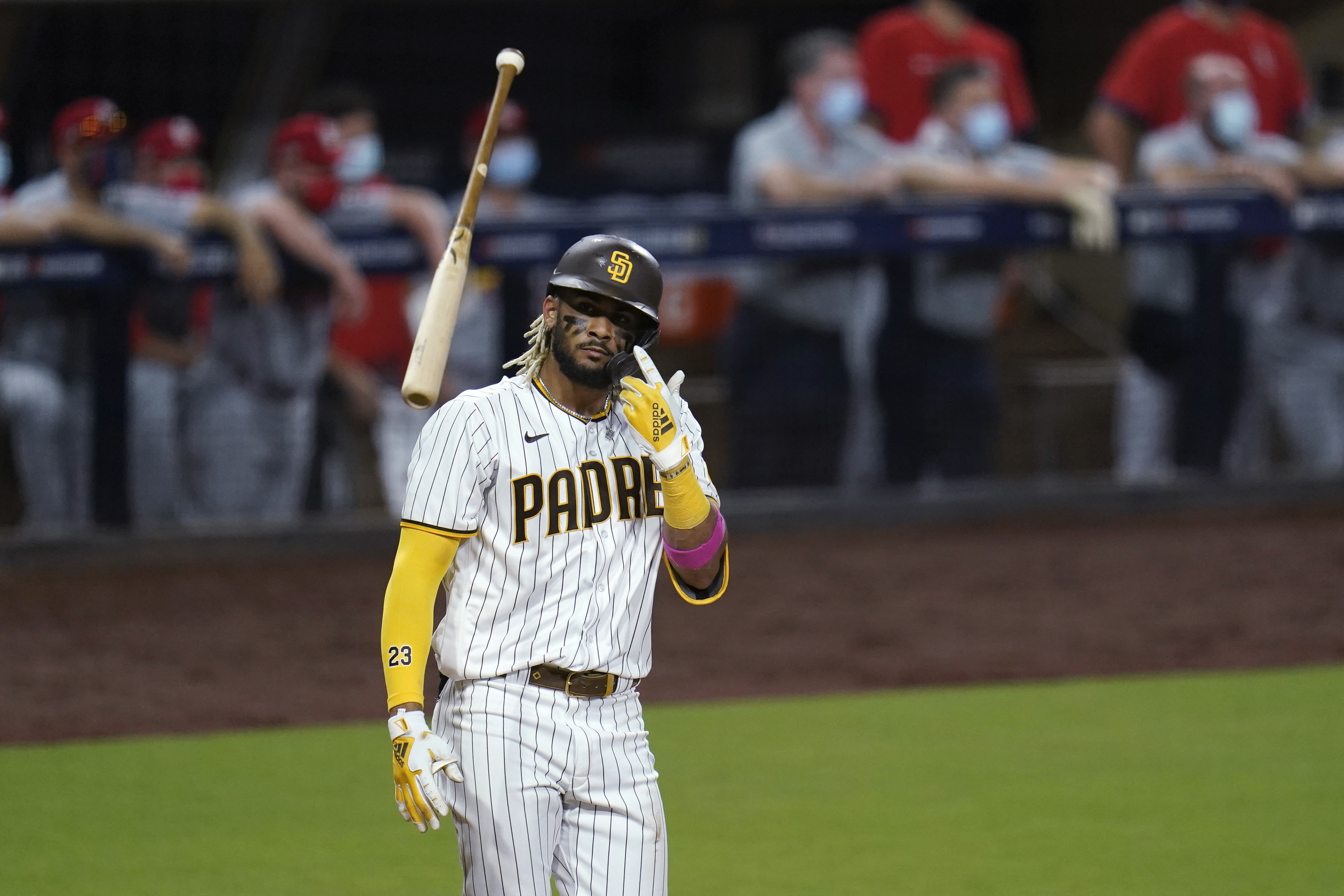 Tatis returns to Padres in OF, hits two home runs