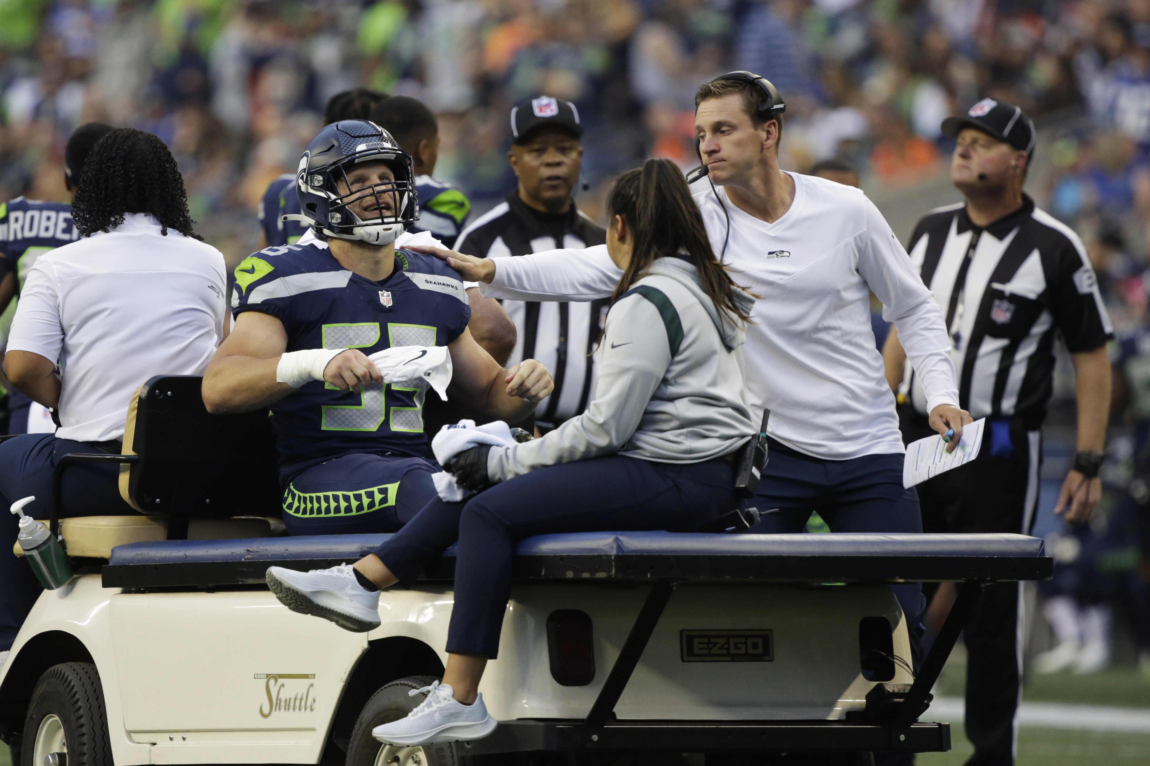 Seahawks' Burr-Kirven, Ursua 'hurt seriously' against Broncos