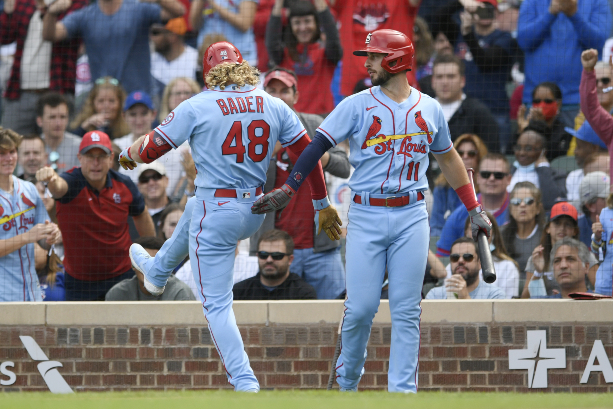 The Cardinals brought back the powder blue jerseys with -- get