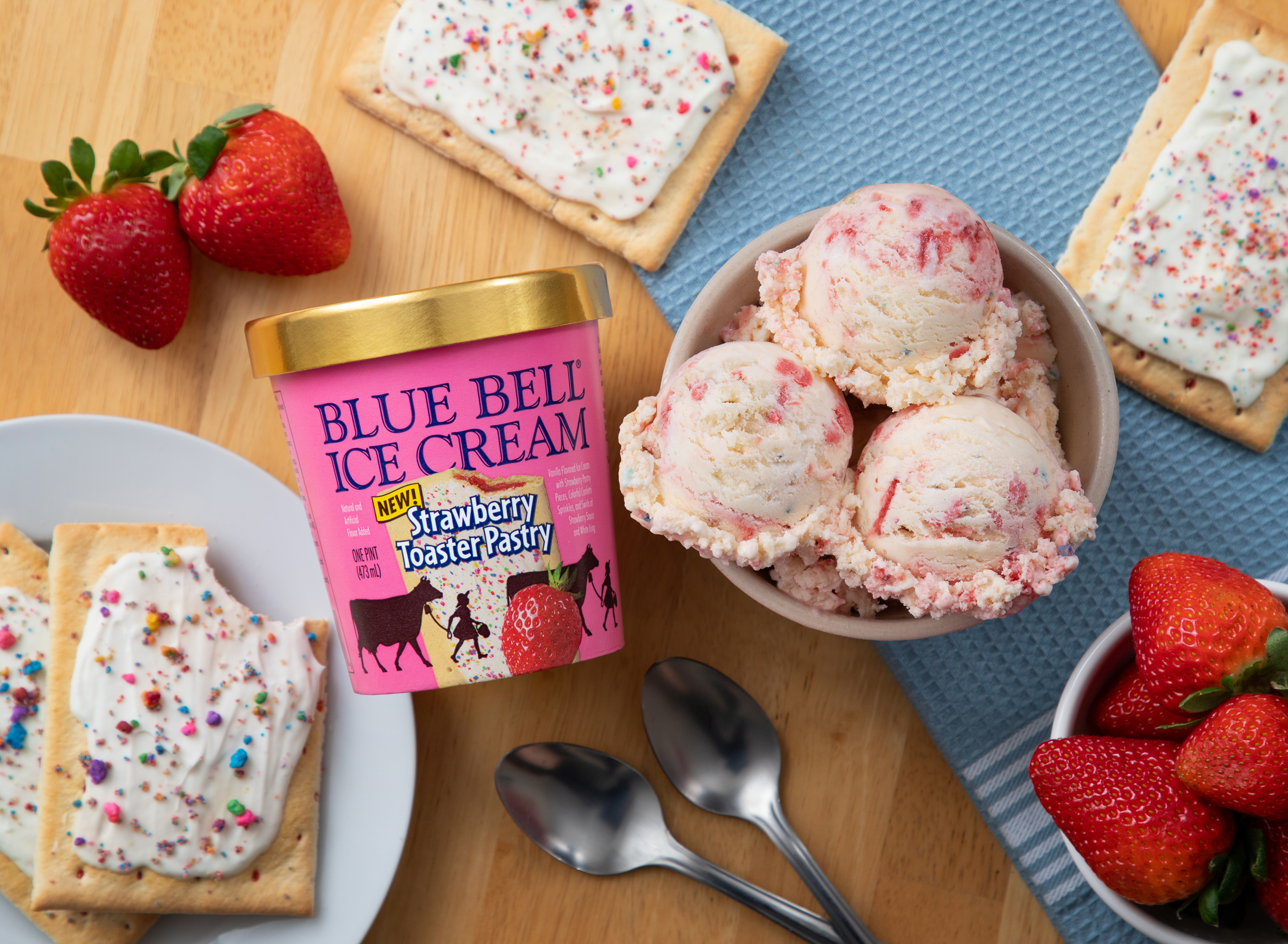 New Strawberry Toaster Pastry Ice Cream from Blue Bell arrives in