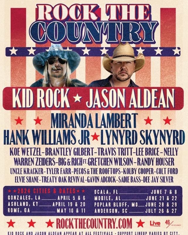 Rock the Country tour: What to know about Jason Aldean, Kid Rock tour
