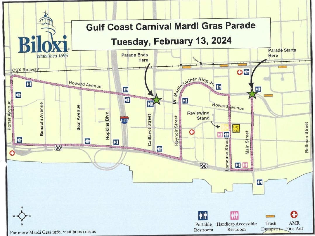 City of Biloxi announces route changes to Krewe of Neptune, GCCA