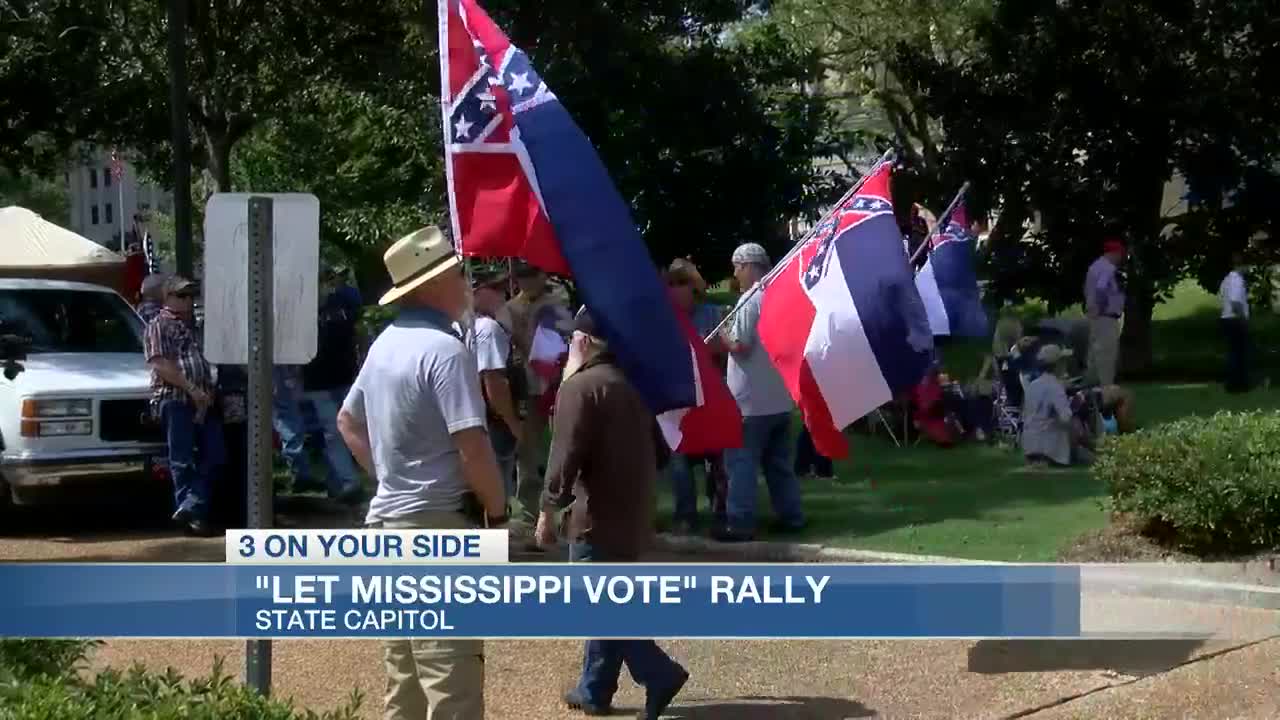 Let Mississippi Vote Rally Held At State Capitol To Push For Flag Referendum