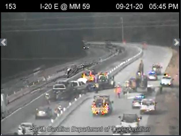 Crash on I-20 East in Lexington Co. backed up traffic for miles
