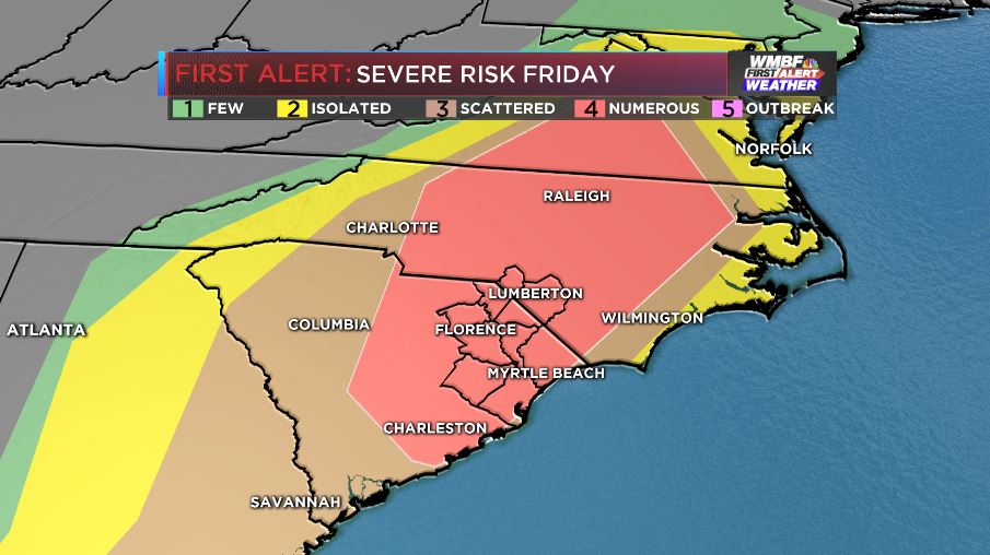 First Alert: Friday's storm bring a low end threat for severe weather