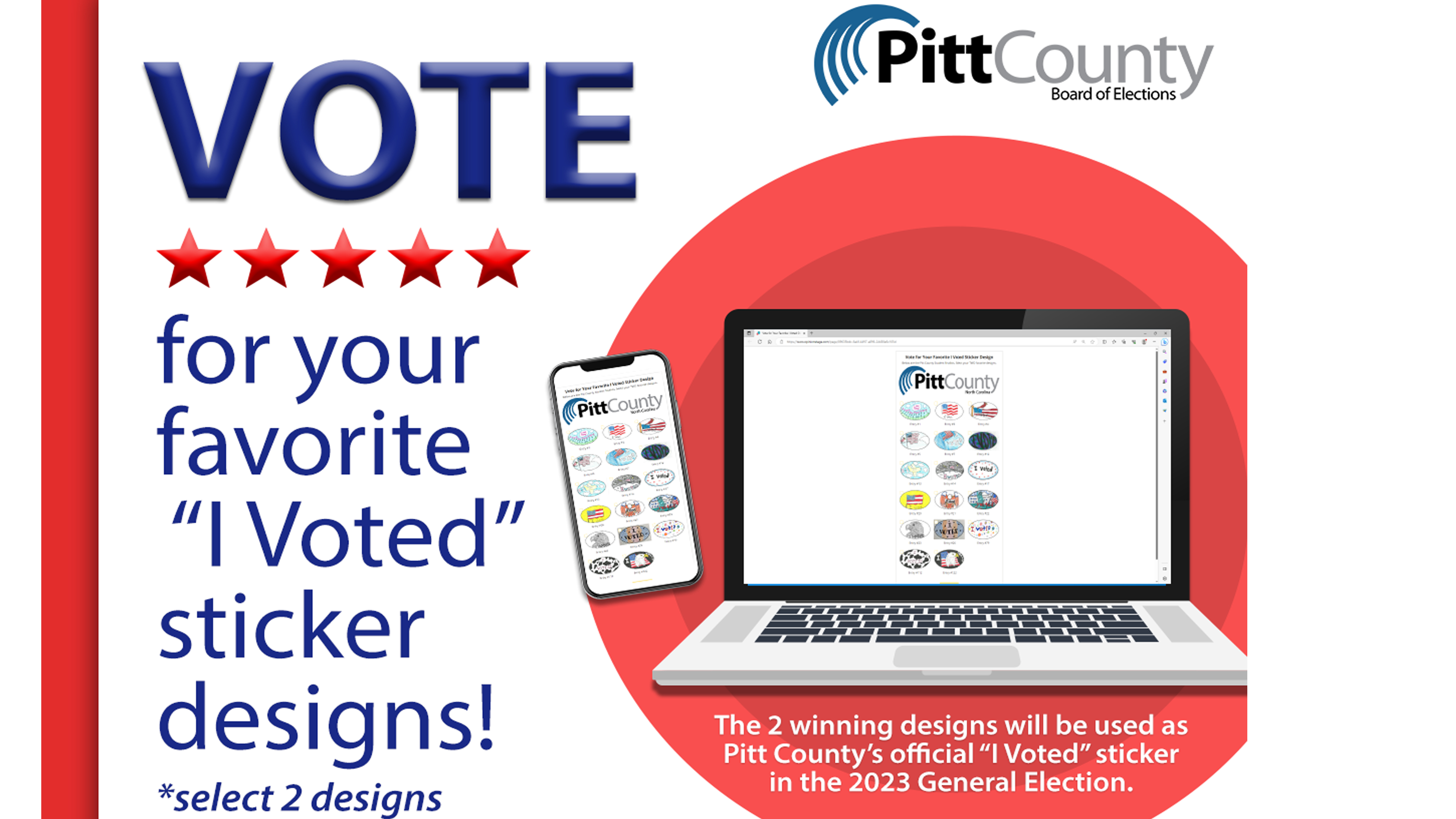 Public voting for Pitt Co. “I Voted” sticker contest open through August