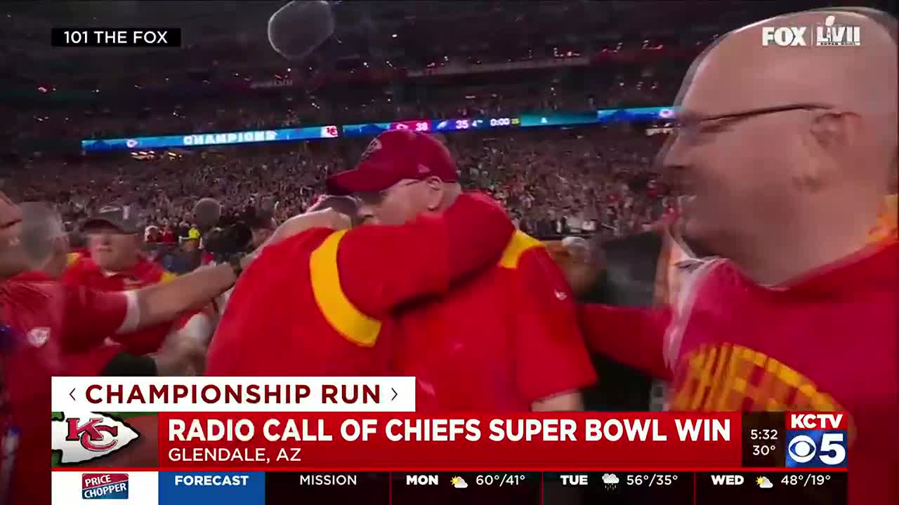 Hear Mitch Holthus' radio call as the Chiefs won Super Bowl LVII