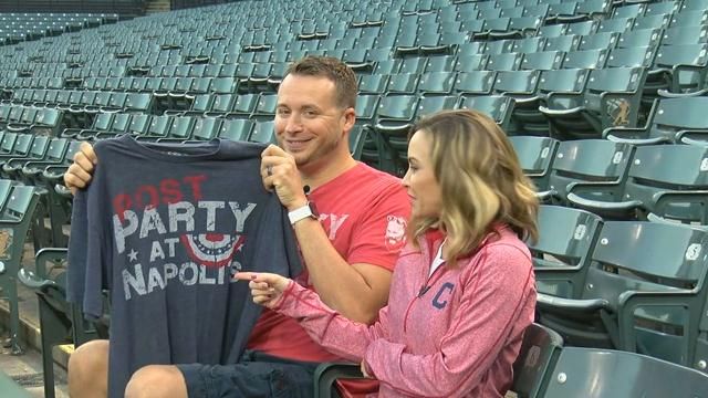 Indians fan behind coveted 'Party at Napoli's' shirts