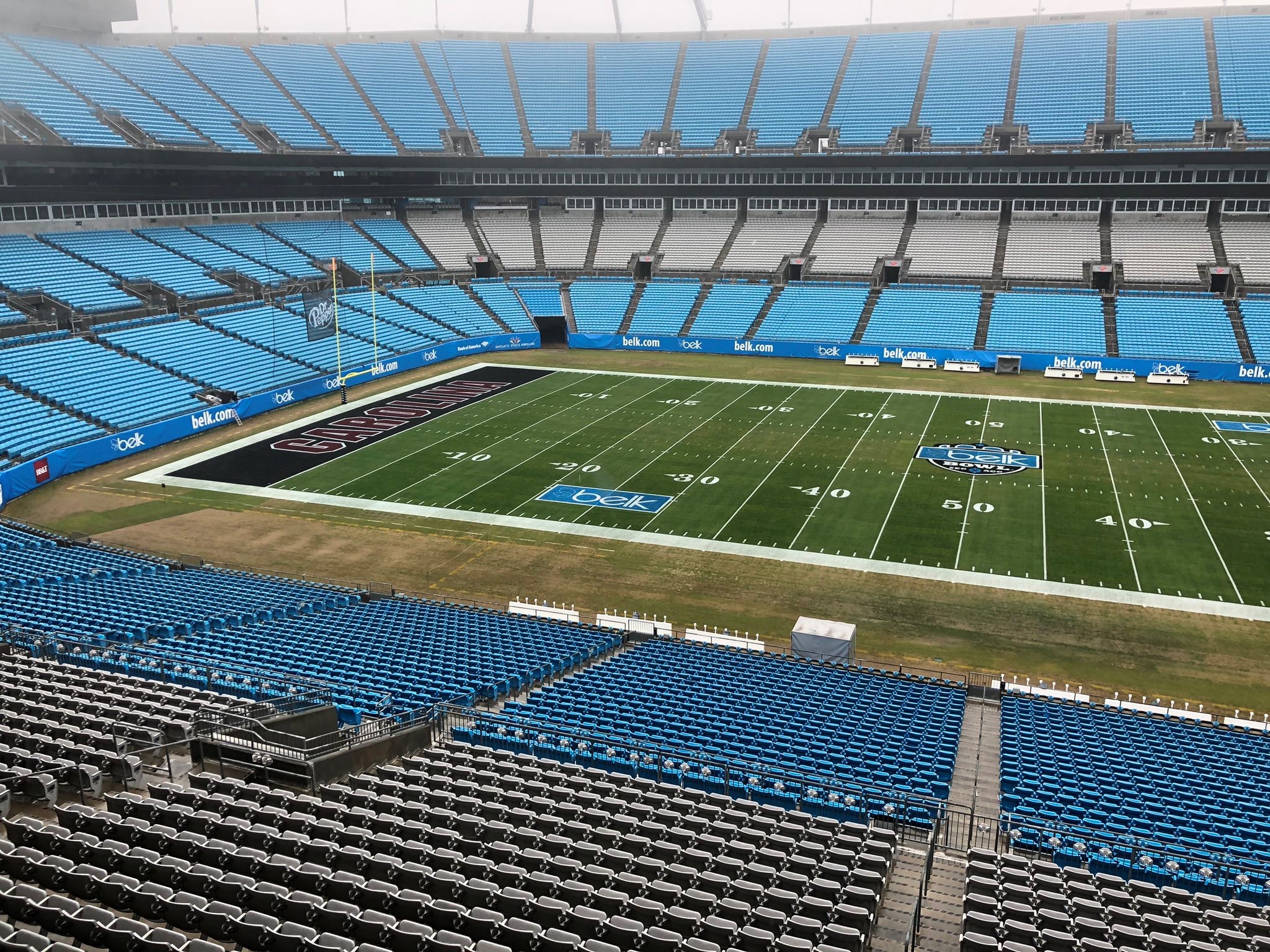 Panthers Fan Fest Bank of America Stadium rain and traffic