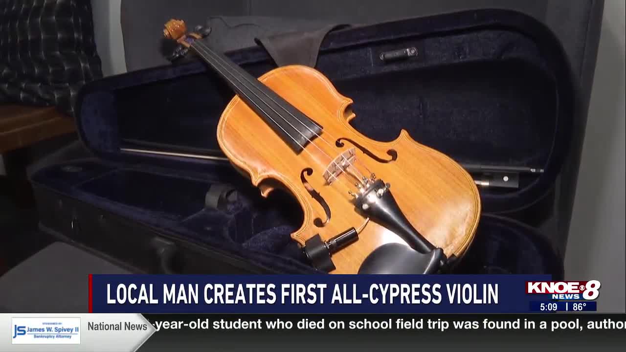 Local man creates world's first all-cypress violin