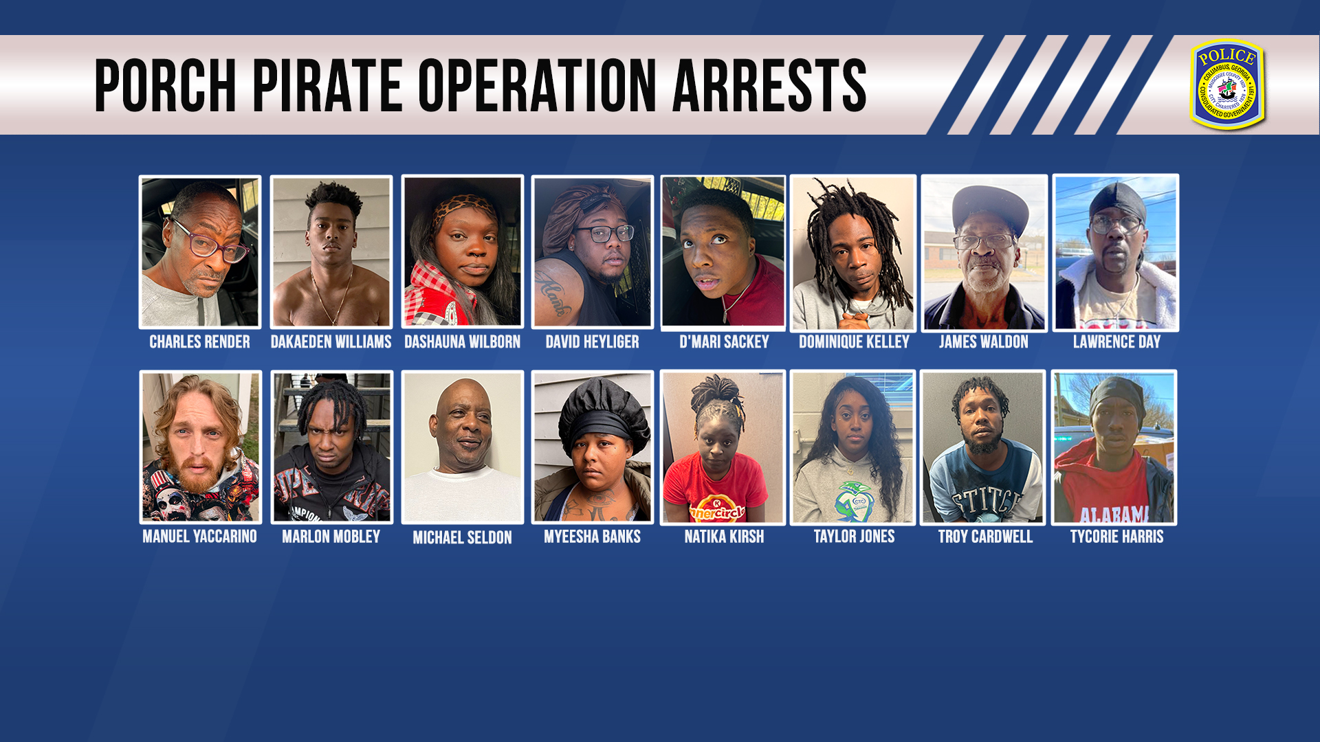 Columbus police arrest 17 in Porch Pirate Operations