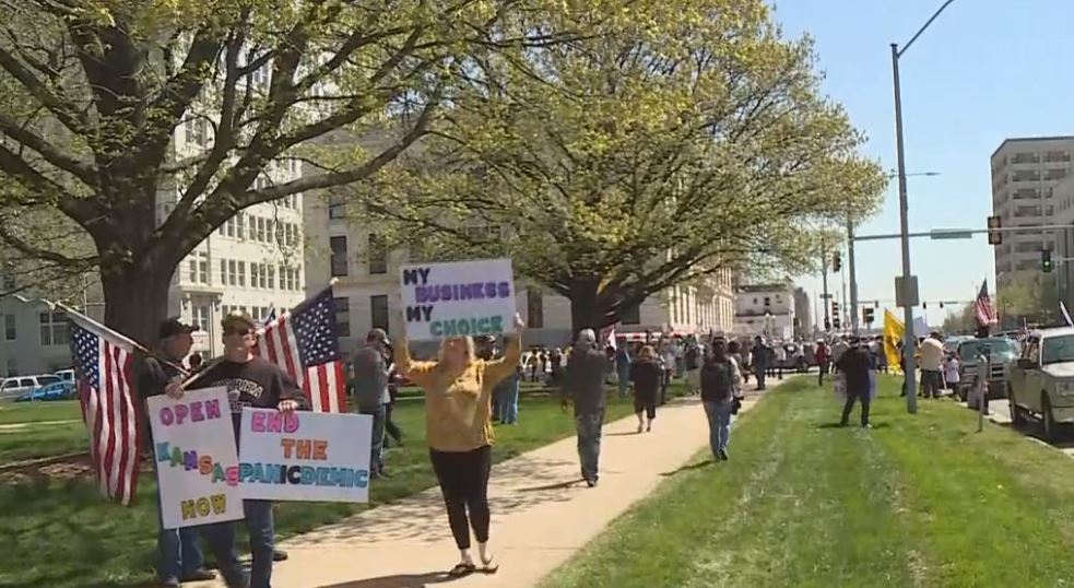 Kansans protest stay-at-home order in 