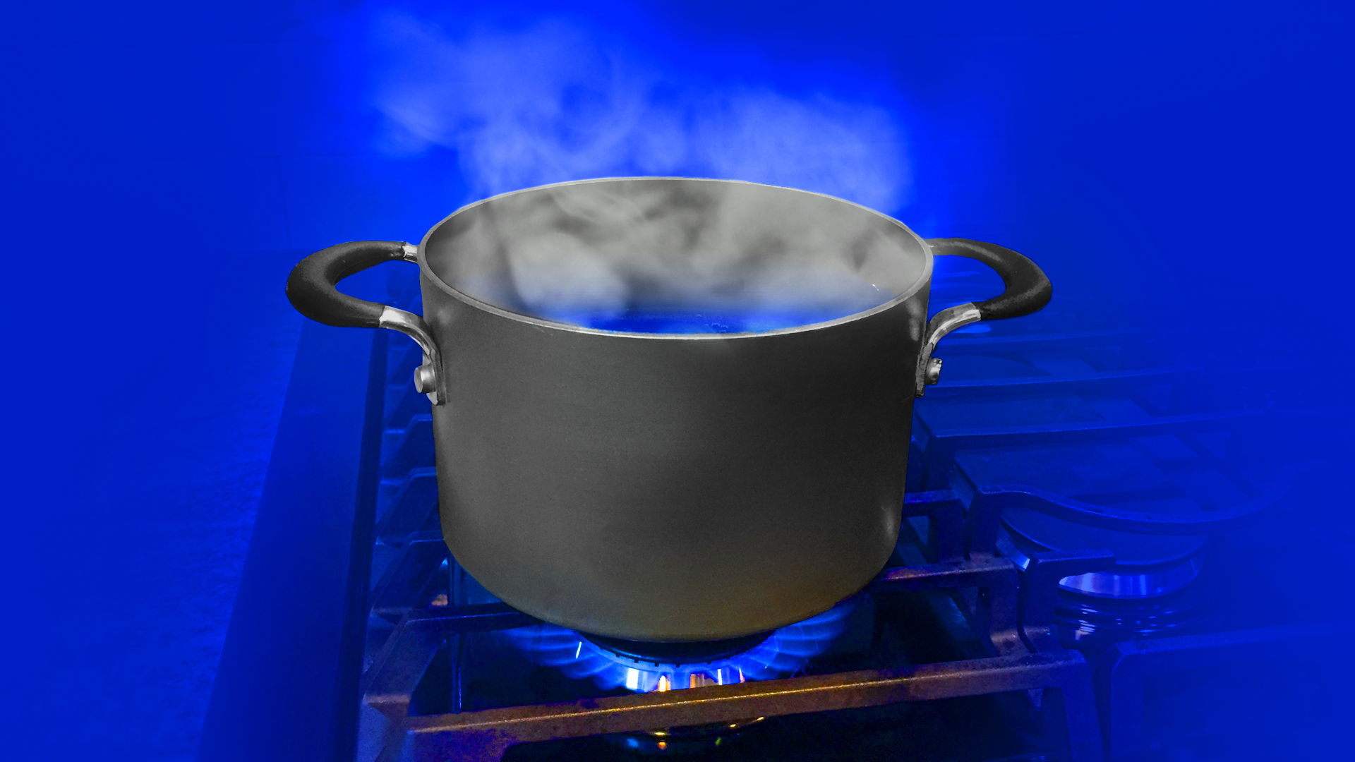 Fill Water Big Pot Boil Using Stock Photo 1012094839