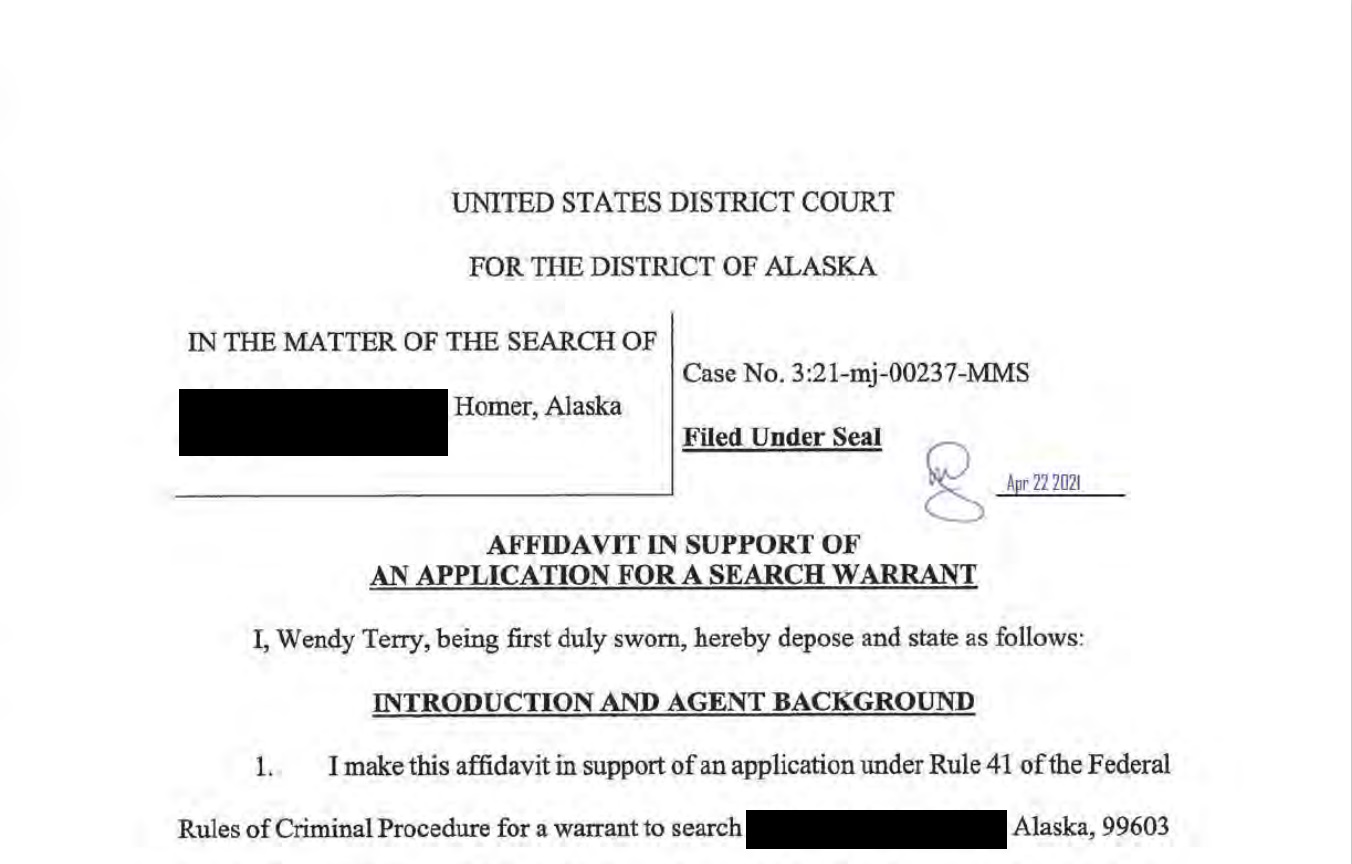 Search warrant reveals why the FBI raided an Alaska couples home image