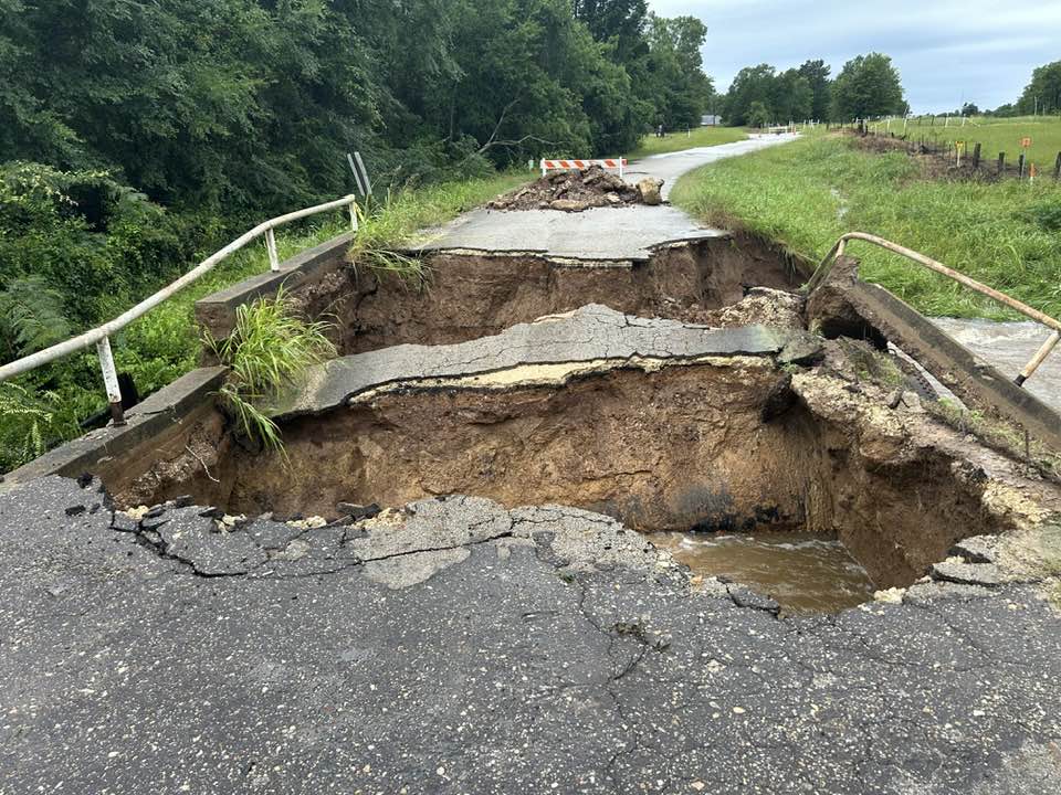 Anderson County road washed out by recent storms