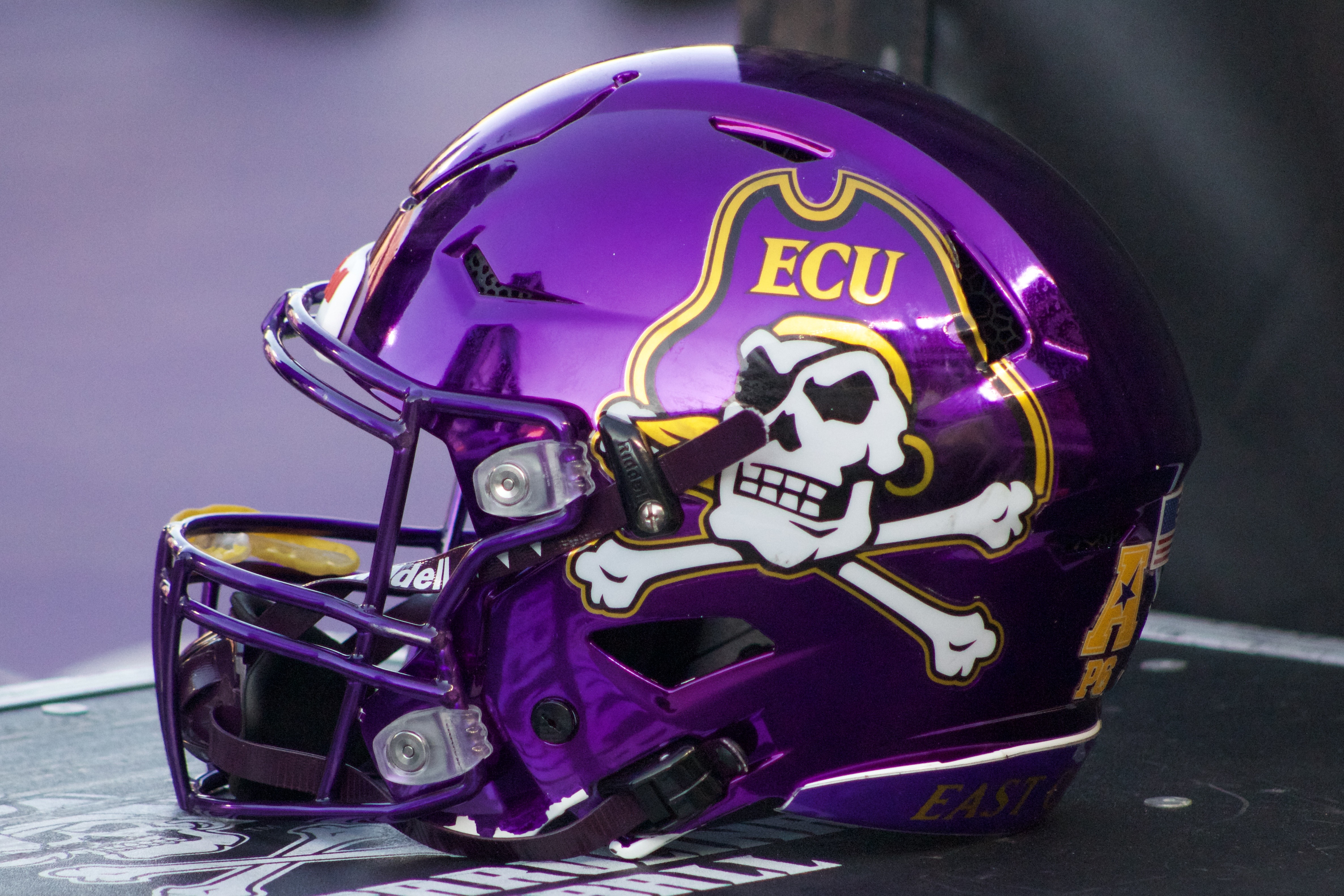 ecu youth football helmet East Carolina Pirates Matte Black Replica Speed SP face mask Youth Vive La Fete Heather