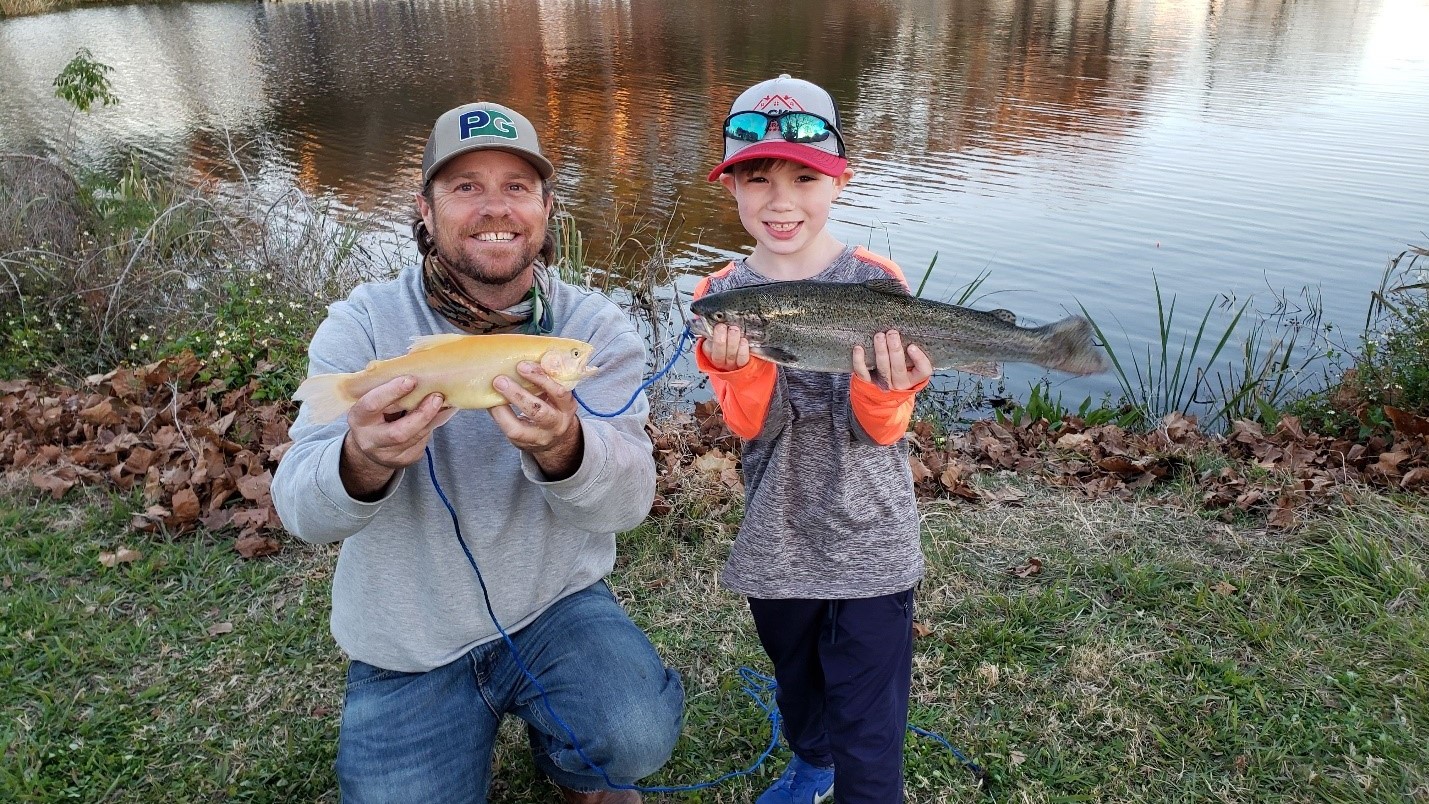 LDWF stocks rainbow trout at community fishing ponds across Louisiana