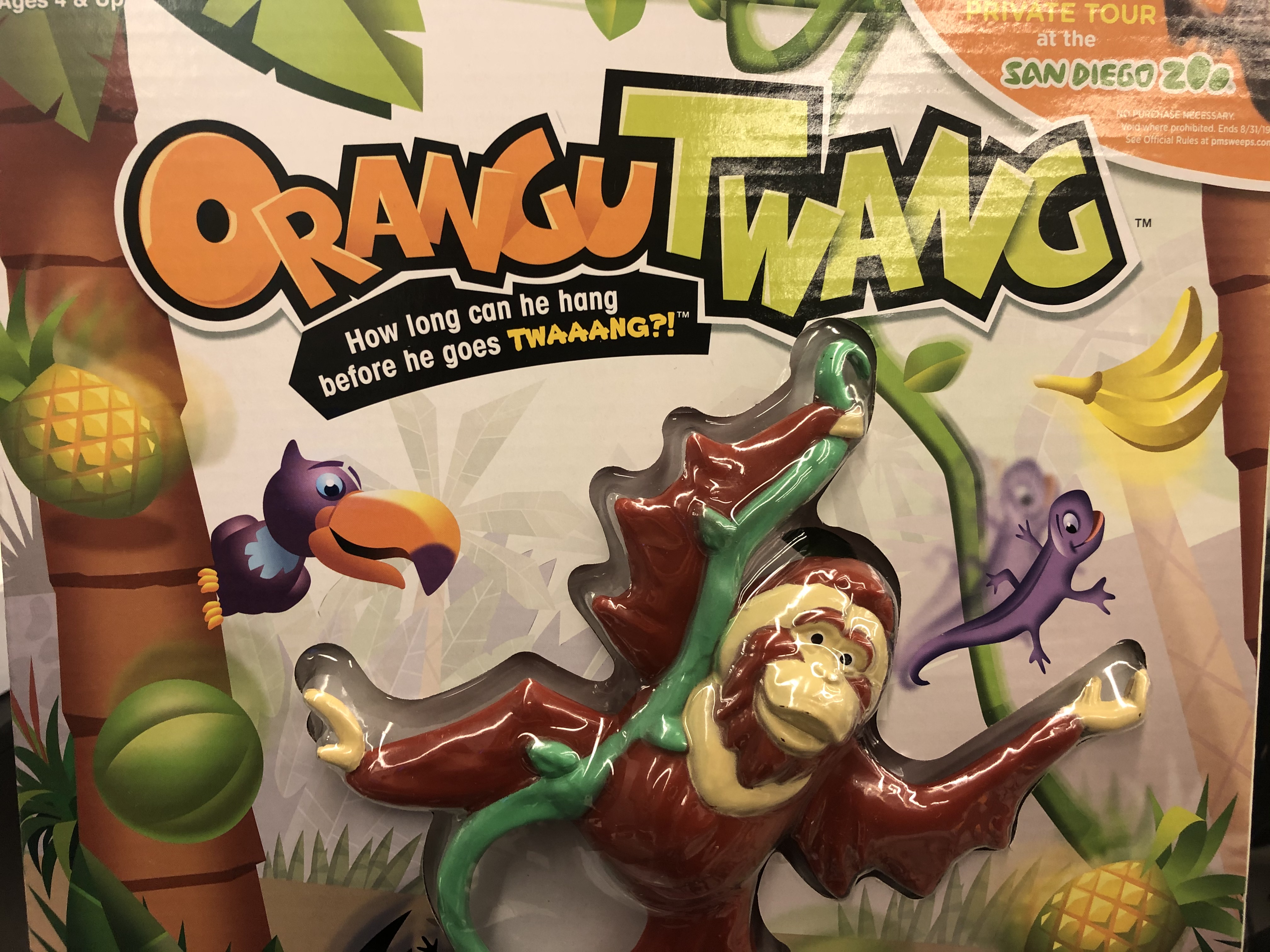 Orangutwang Kids Game - How Long Can He Hang Before He Goes Twaaang?!