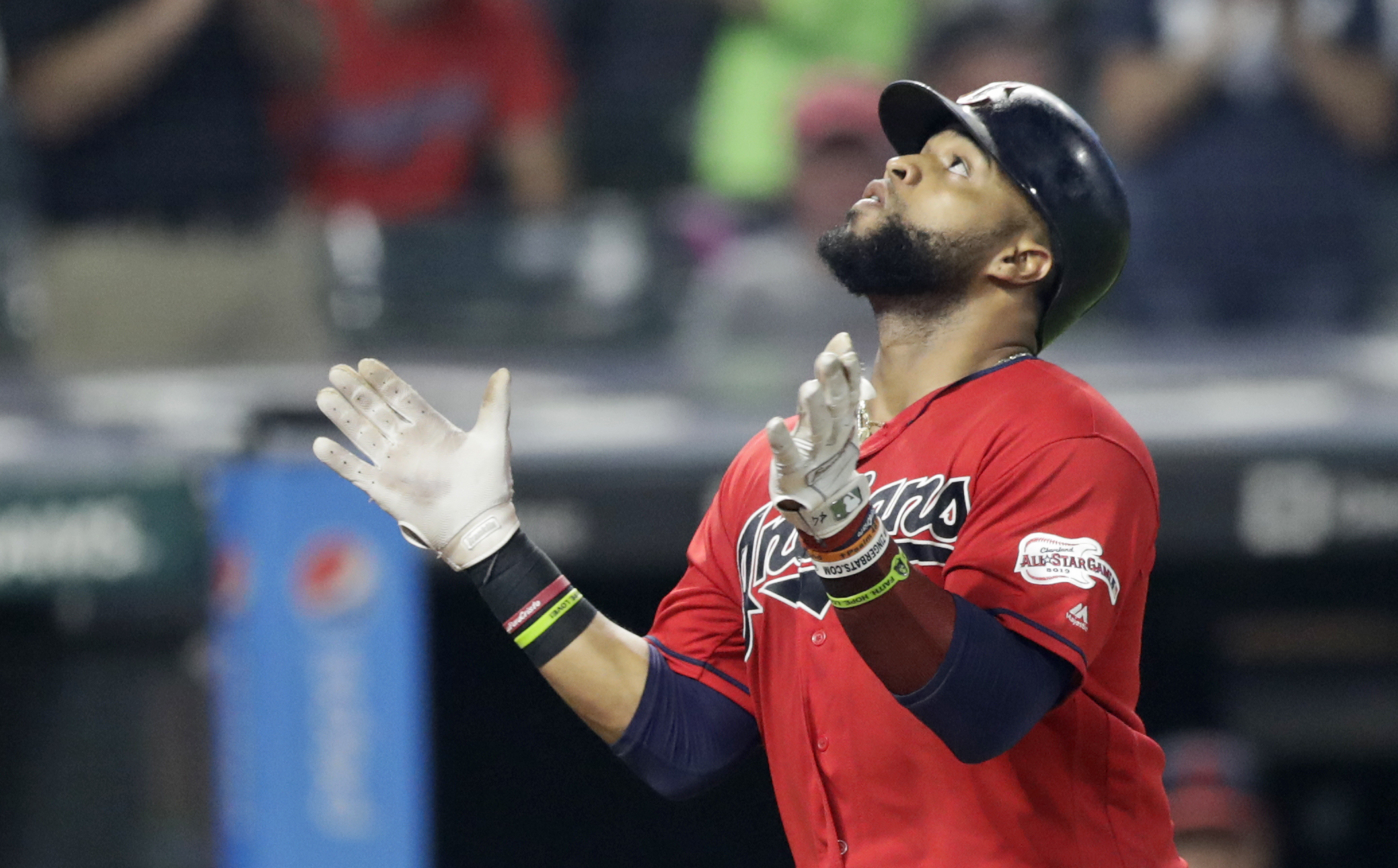 Indians first baseman Carlos Santana sends musical message to vote