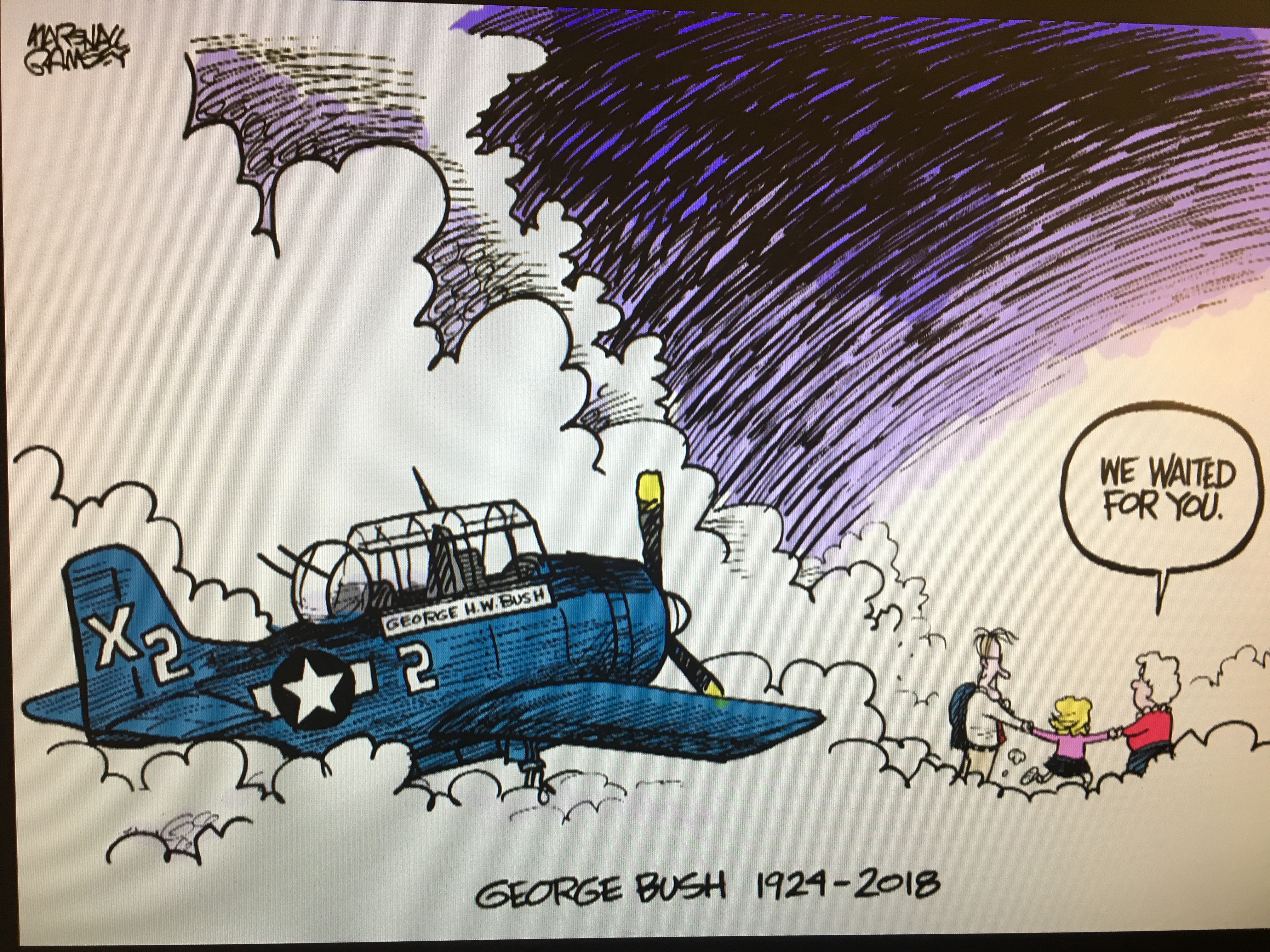 Local cartoonists tribute to late president goes viral, gains attention of Bush family