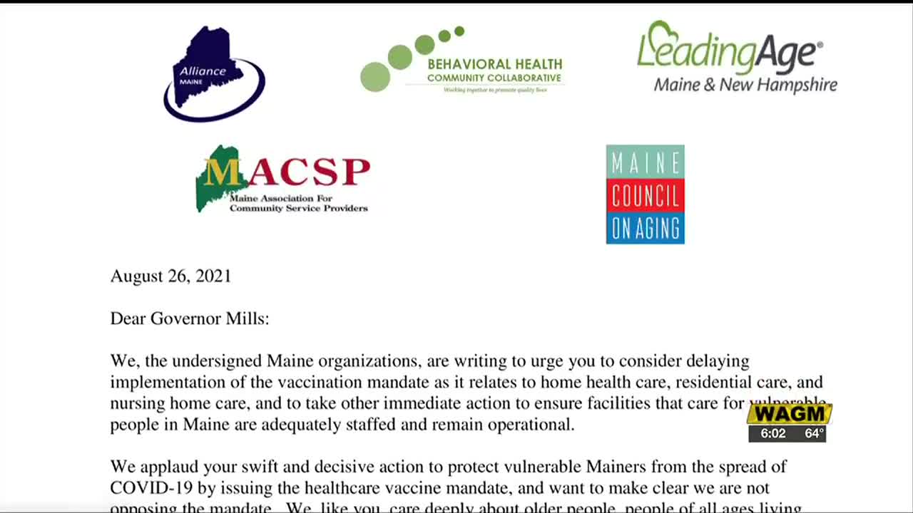 Healthcare Organizations Ask Governor Mills For Extension To Deadline For Vaccine Mandate Healthcare Organizations Ask Governor Mills For Extension To Deadline For Vaccine Mandate