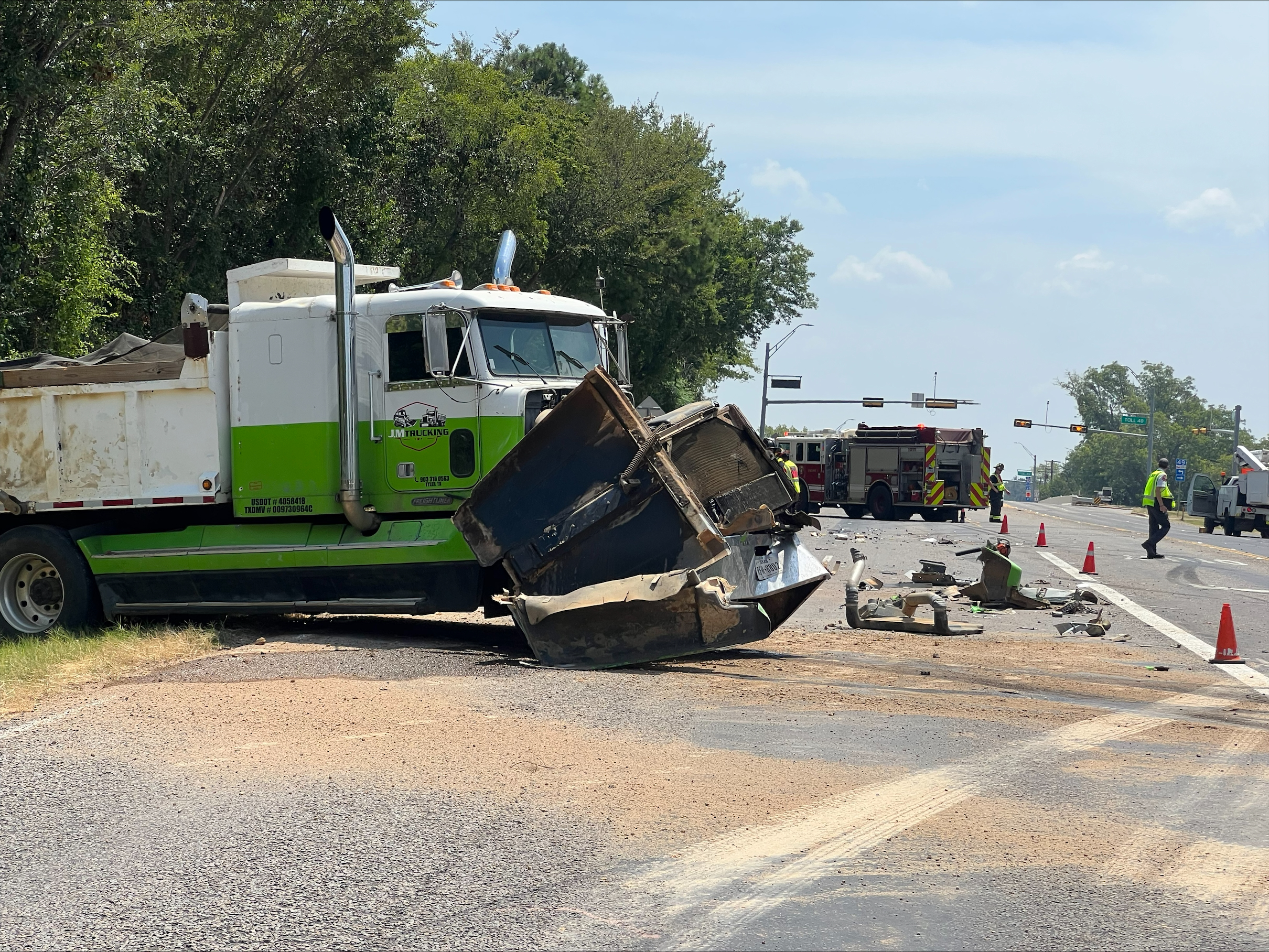 Dump truck crash slows eastbound U.S. 64 traffic