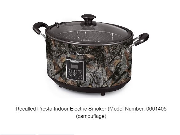 Presto Indoor Smokers recalled due to electric shock risk