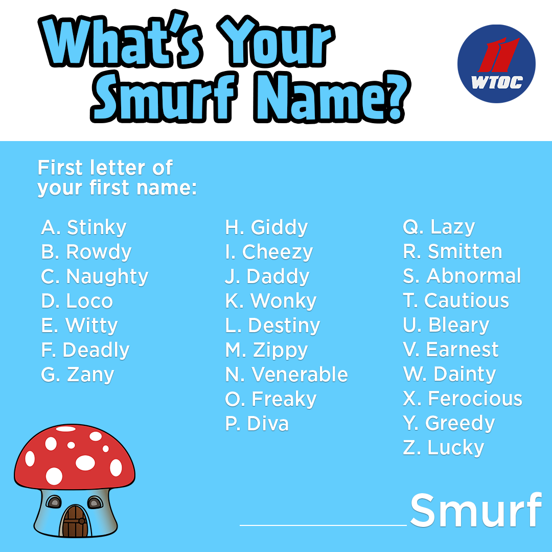 Names on sale for smurfs