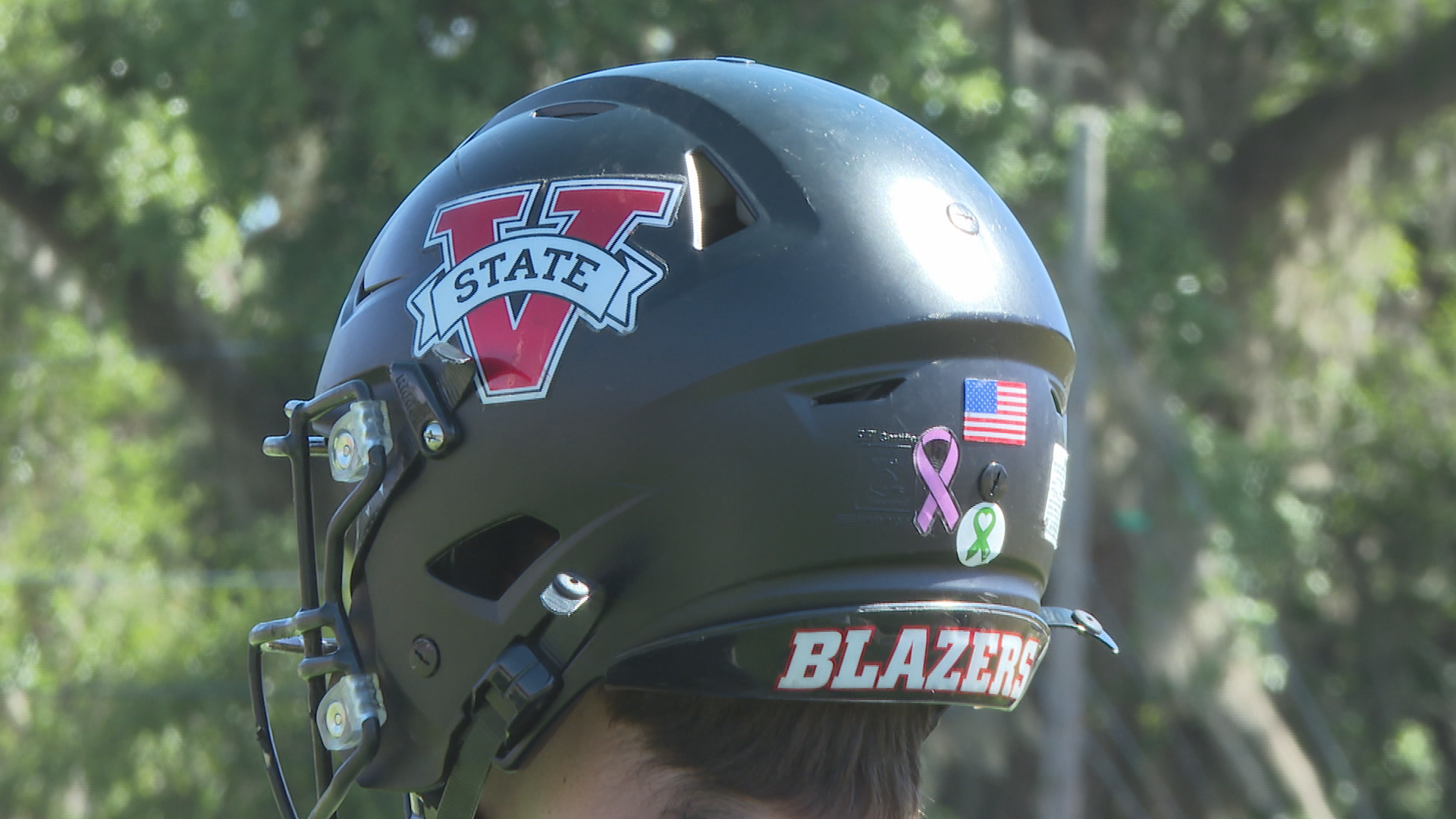black football helmet matte side view LIGHT Helmets LS2 Composite Varsity Matte Football Helmet