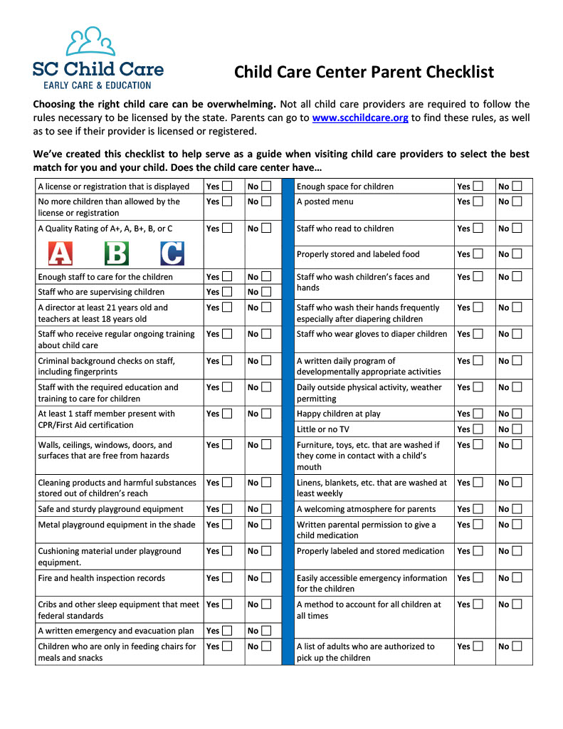 Daycare Safety Checklist: How to Select a Safe Daycare Provider - New  Horizon Academy