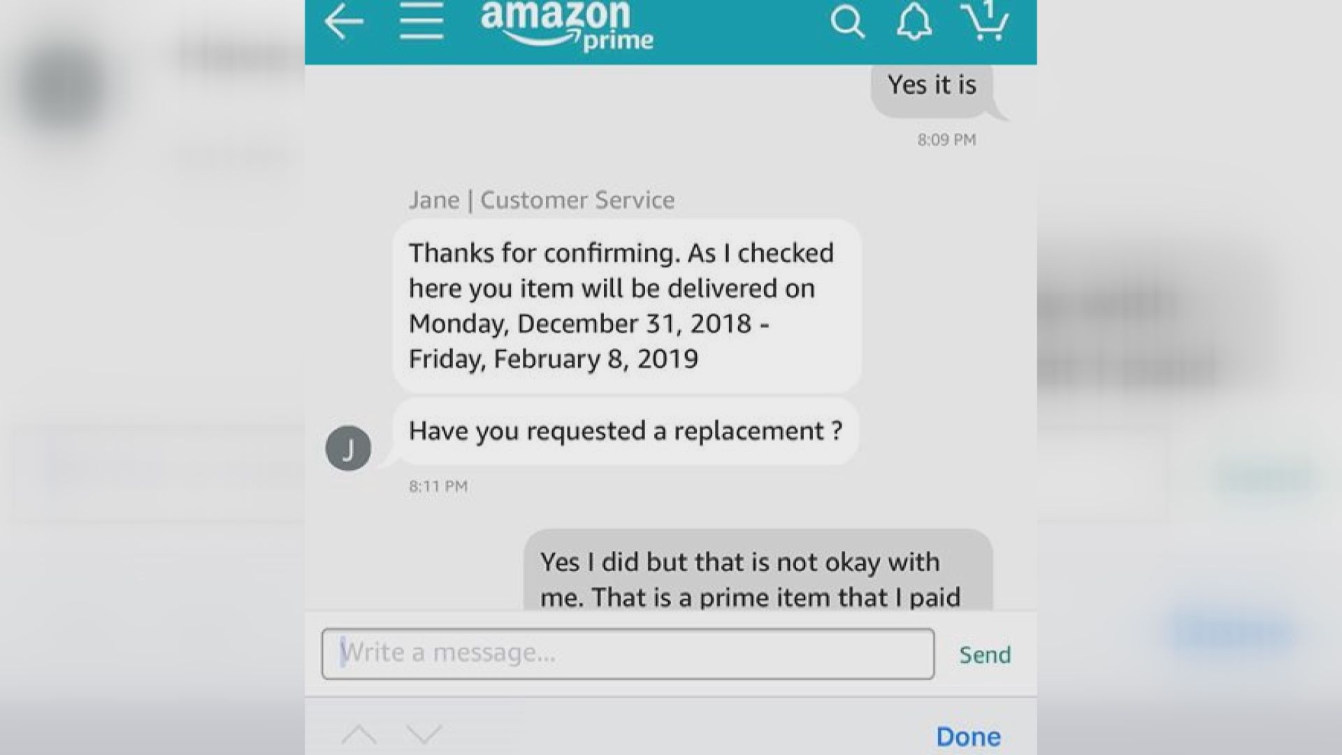 Prime -  Customer Service