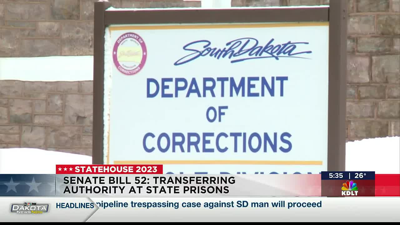 Senate Bill 52: Transferring authority at South Dakota State Prisons