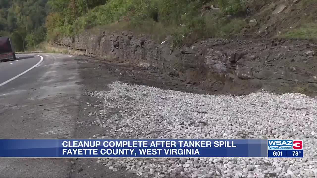 Cleanup complete after tanker spill on West Virginia Turnpike