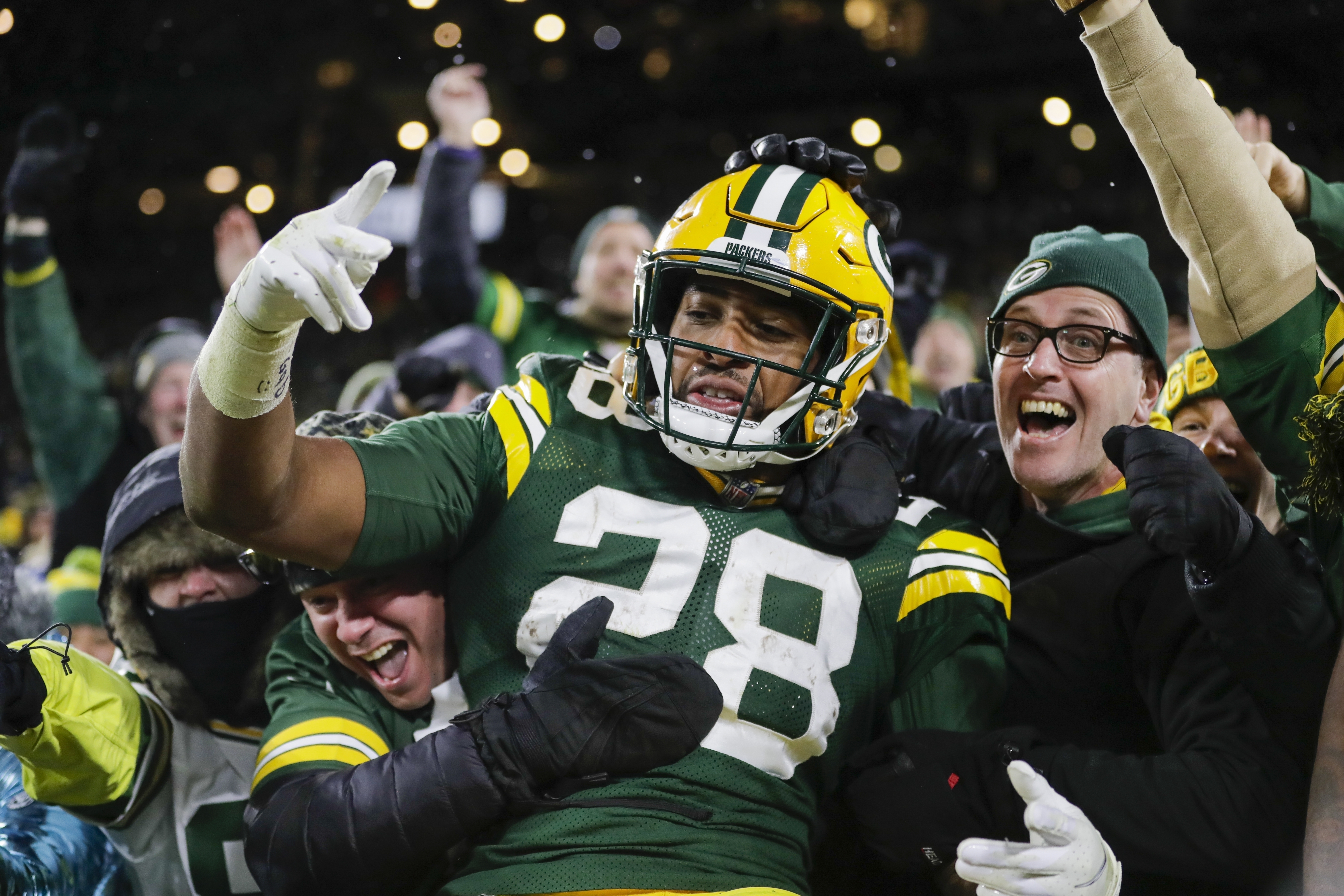 Fans Bash Security Guard Who Tried To Stop AJ Dillon's Lambeau Leap