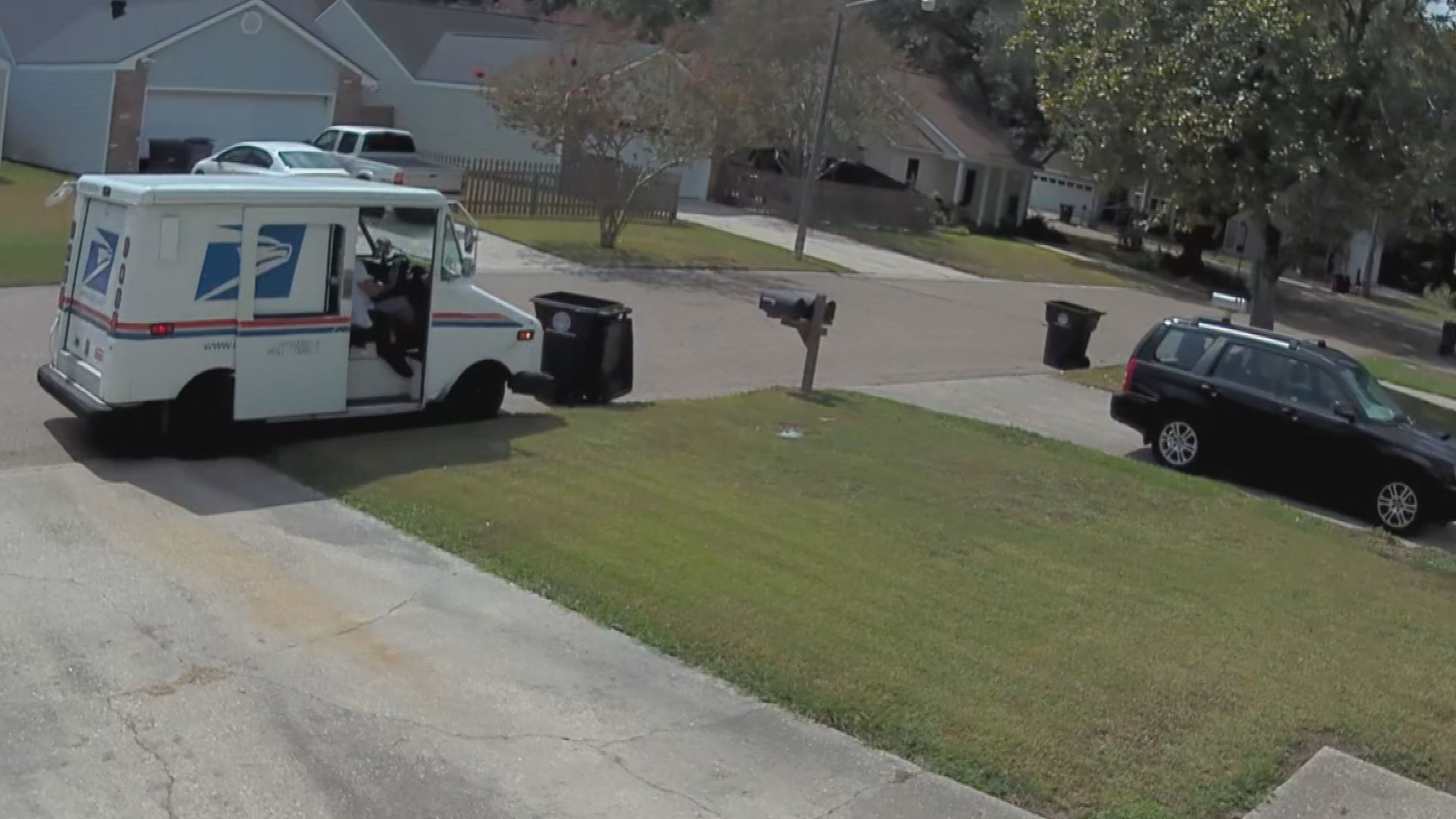 Home video catches Baton Rouge mail carrier ramming car into garbage can  multiple times