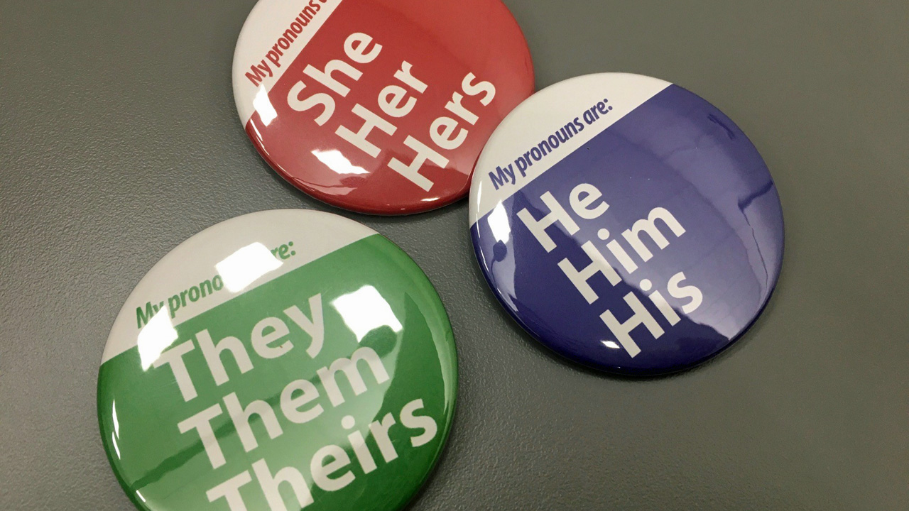 Pronoun Buttons Used By Some Iowa City Staff