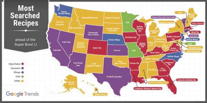 super bowl foods by state