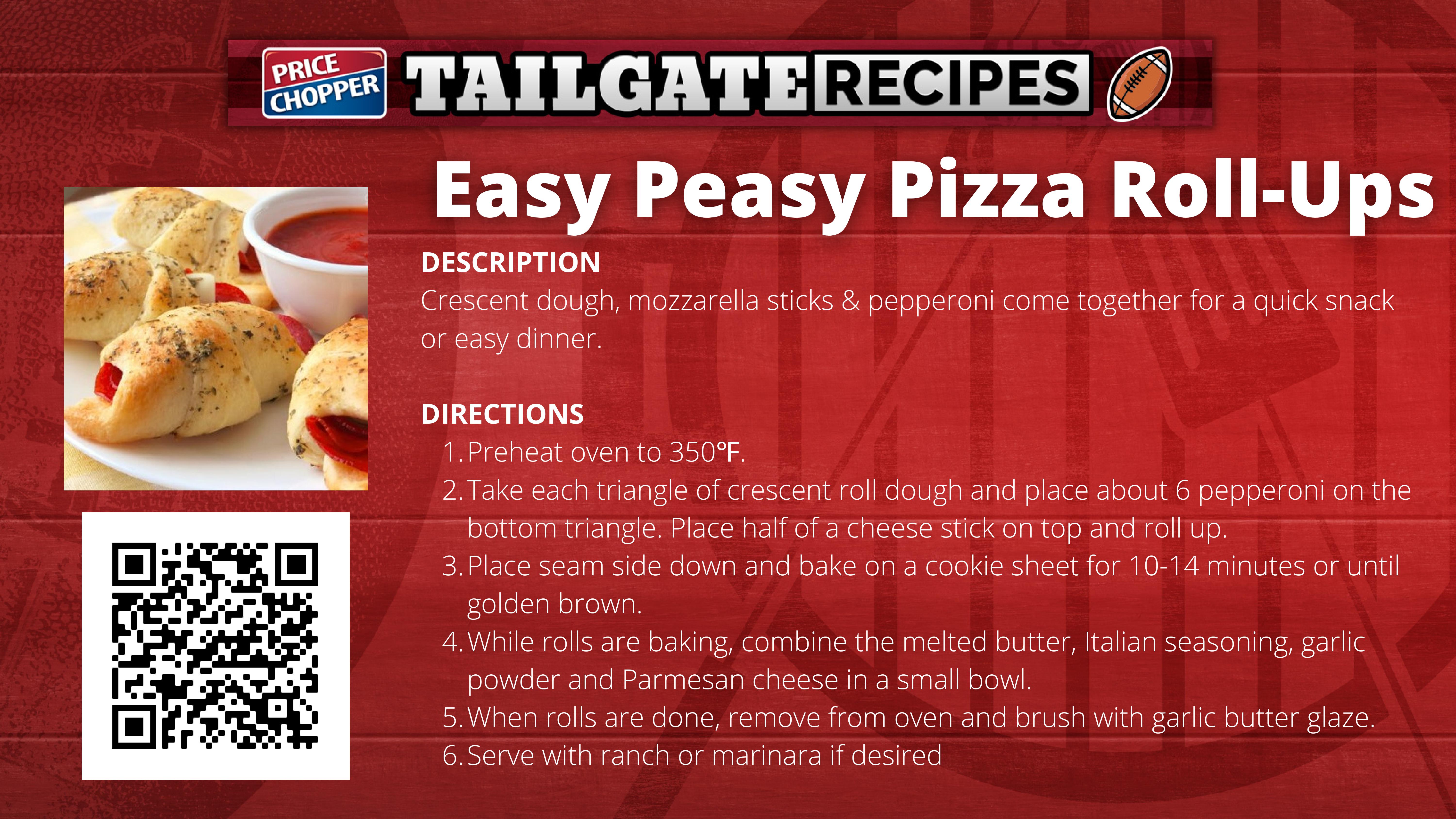 Tailgate Recipe: Easy Peasy Pizza Roll-Ups