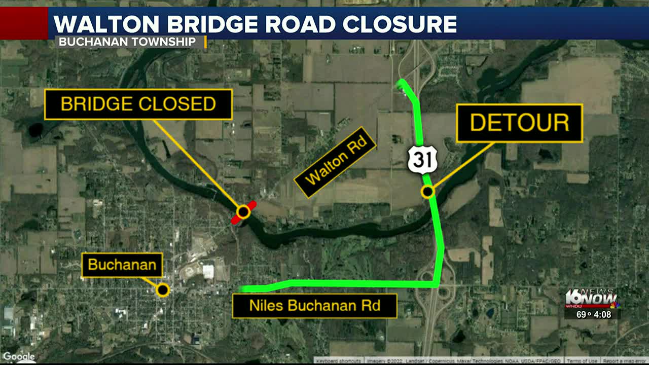 TRAFFIC ALERT Walton Road Bridge in Buchanan Township closing for repairs