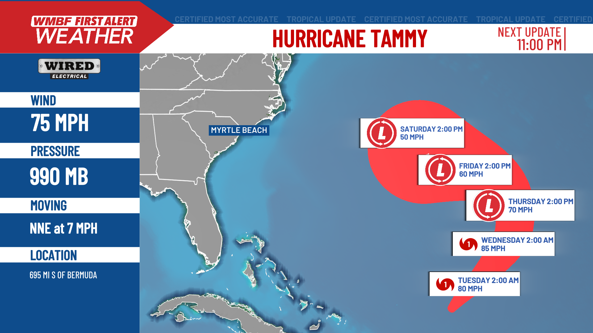 VIDEO: Hurricane Tammy could reach Cat. 2 strength