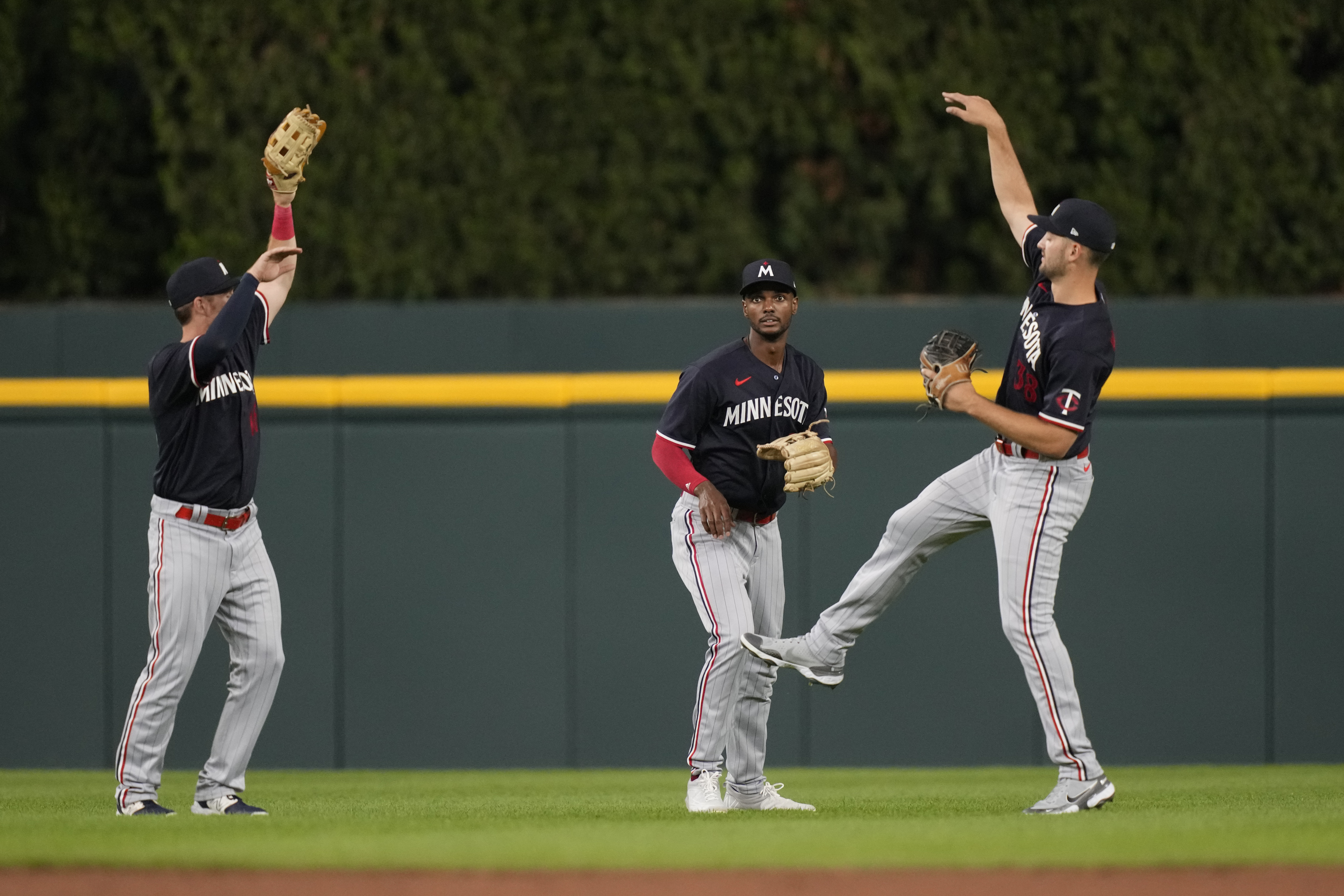 Photo: Twins Carlos Correa Hits a Pitch on Opening Day 2023