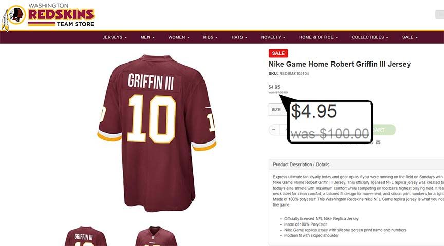 Nike Robert Griffin III RG3 #10 Washington Redskins Jersey Youth