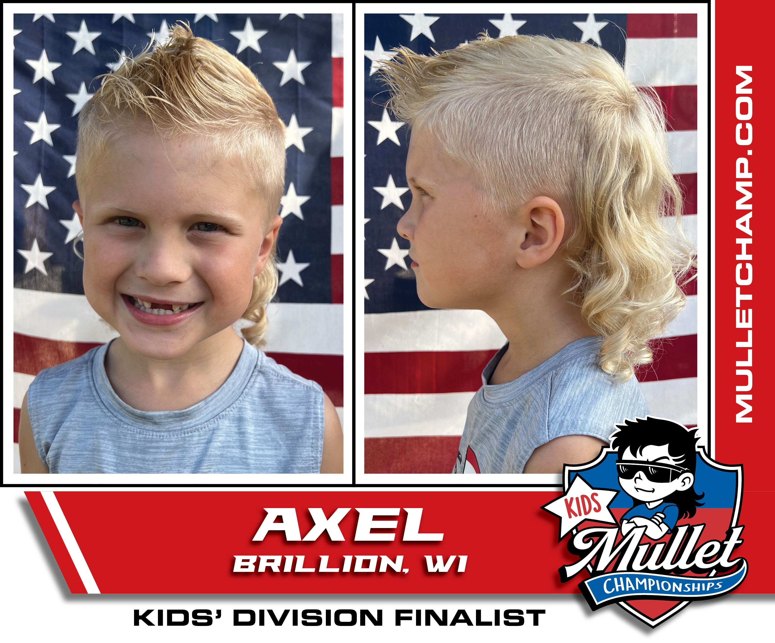 My nephew is in a mullet competition to raise money for Jared